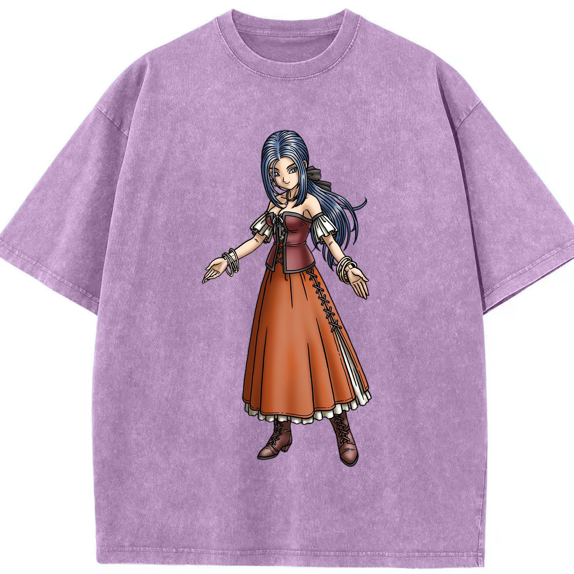 （画像用） ドラゴンクエスト Doragon Kuesuto Dragon Quest 綿100% ヴィンテージ風 半袖Tシャツ（フロントプリント）