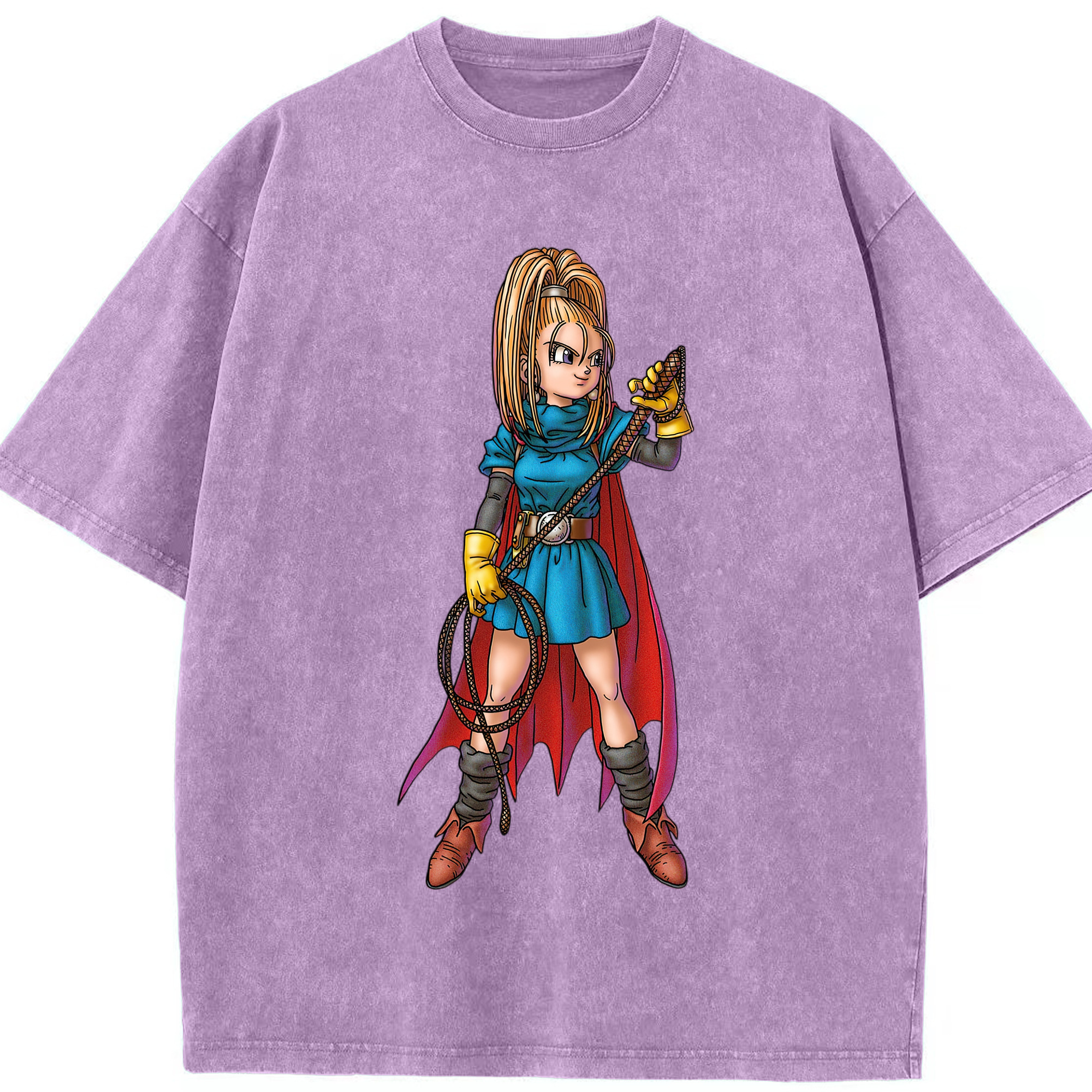 （画像用） ドラゴンクエスト Doragon Kuesuto Dragon Quest 綿100% ヴィンテージ風 半袖Tシャツ（フロントプリント）