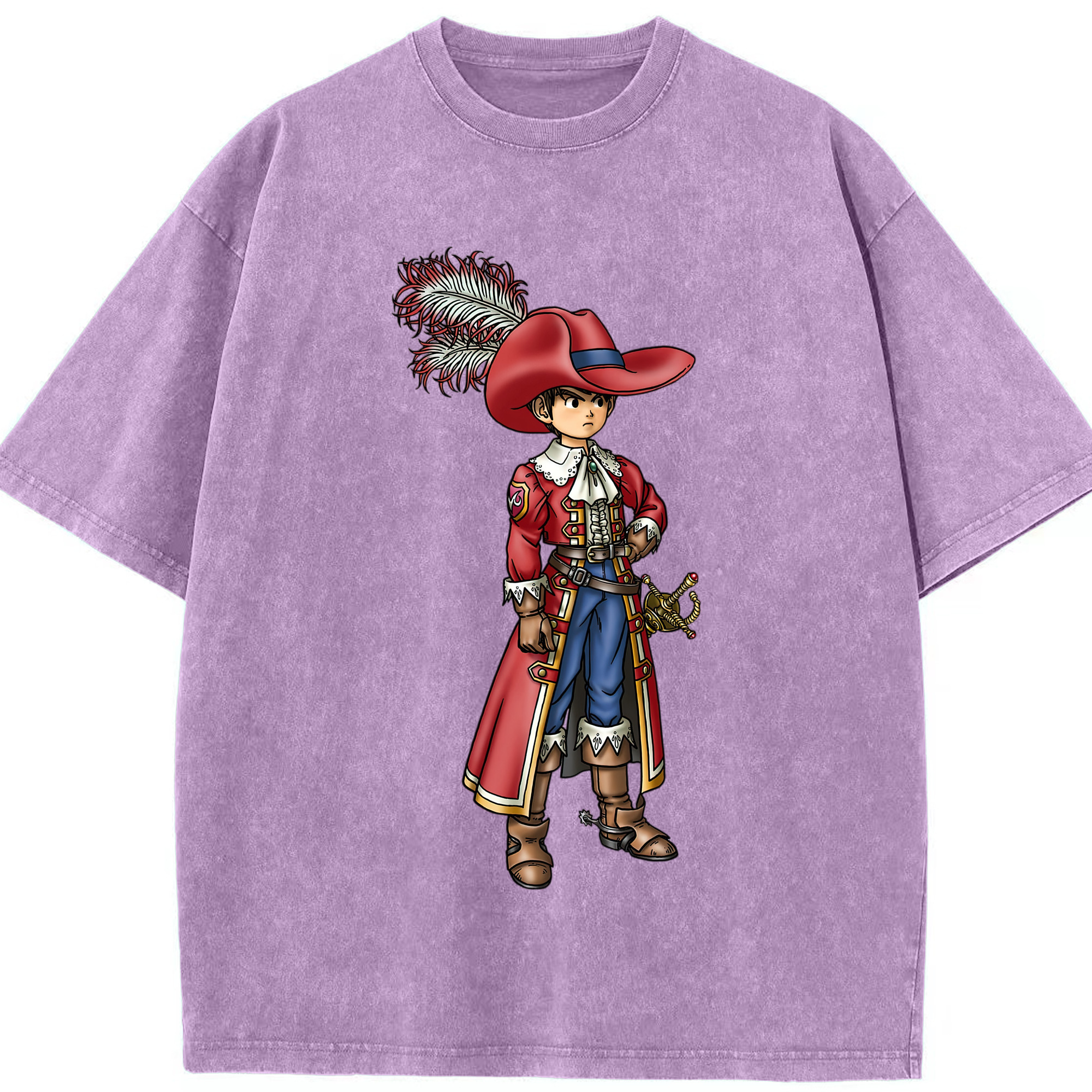 （画像用） ドラゴンクエスト Doragon Kuesuto Dragon Quest 綿100% ヴィンテージ風 半袖Tシャツ（フロントプリント）