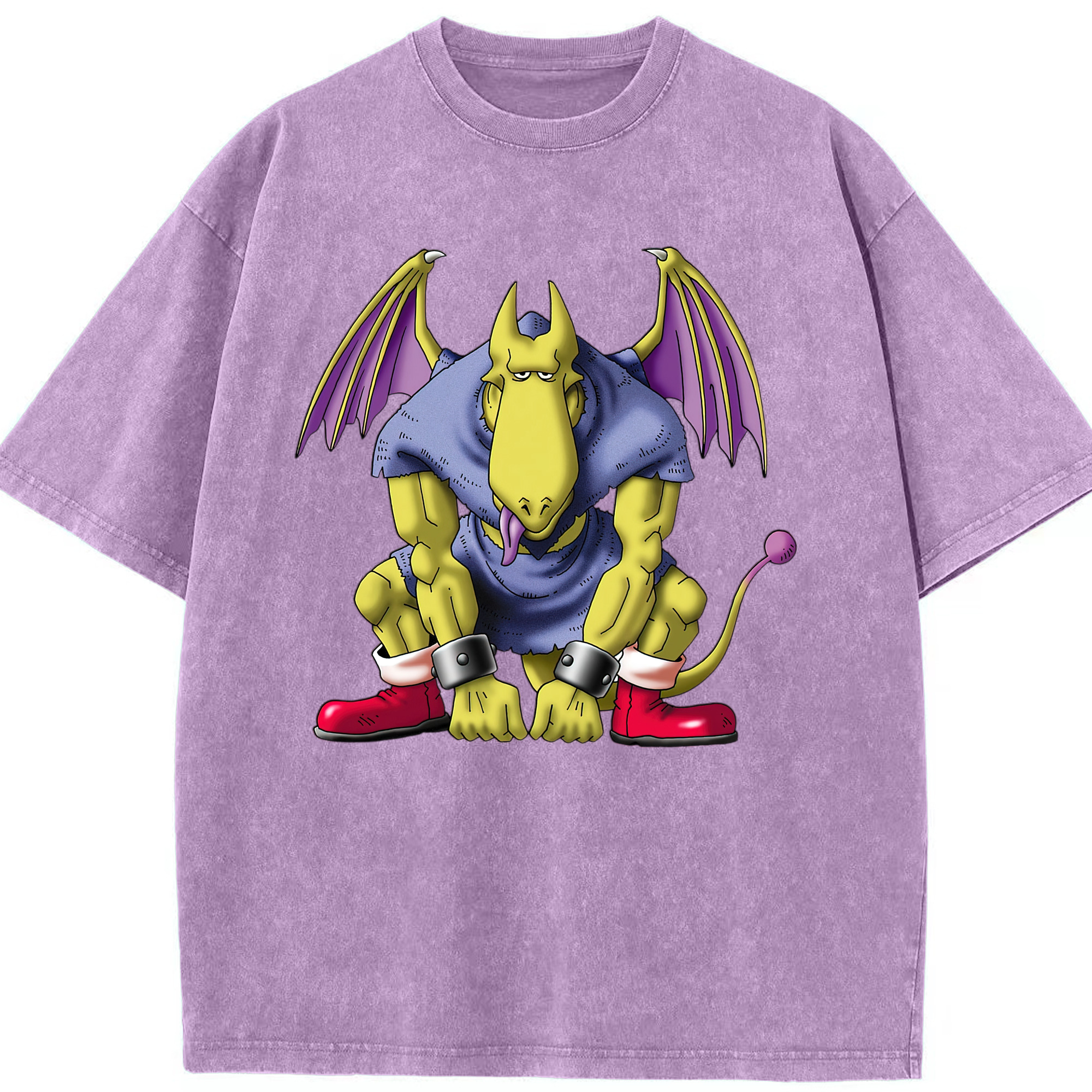 （画像用） ドラゴンクエスト Doragon Kuesuto Dragon Quest 綿100% ヴィンテージ風 半袖Tシャツ（フロントプリント）