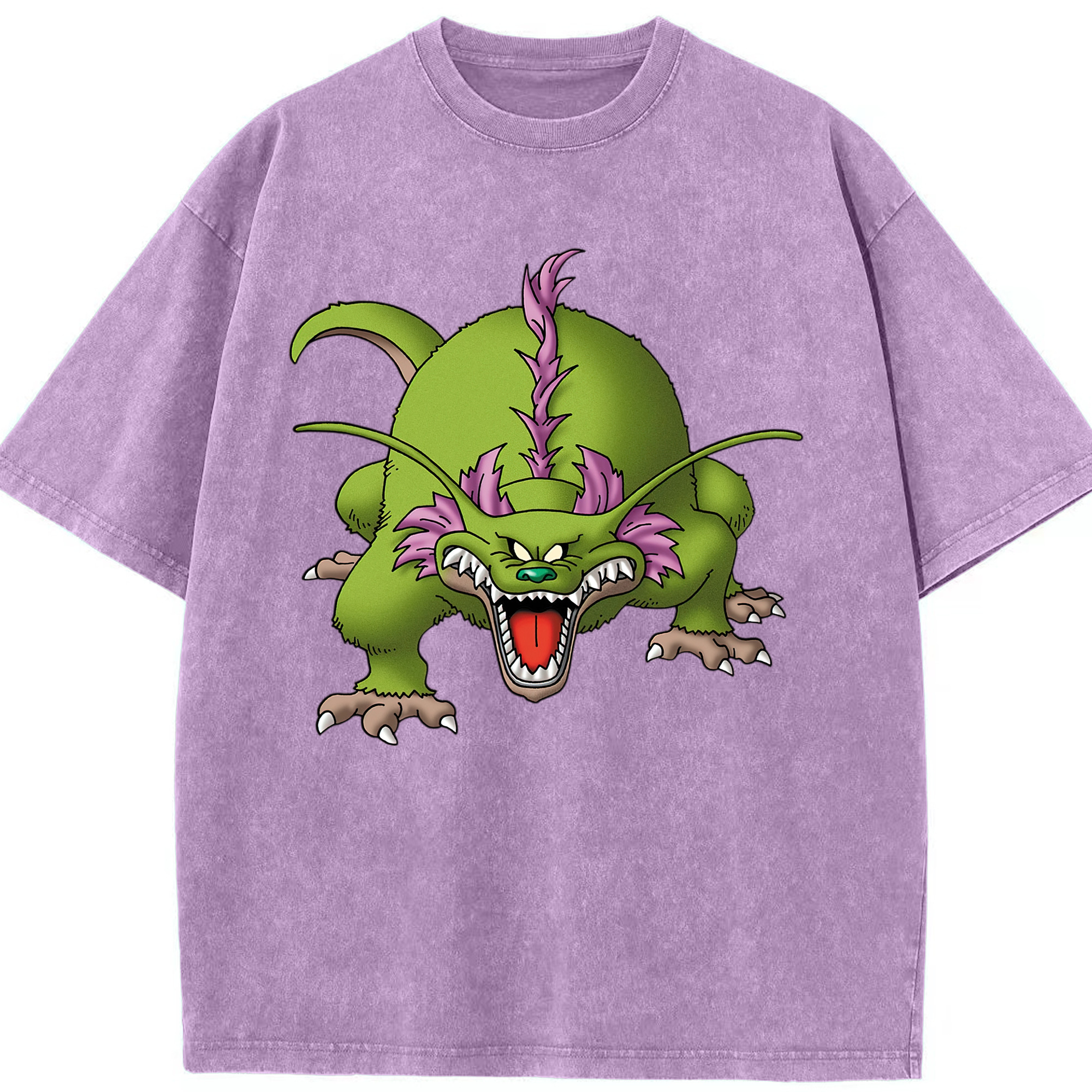 （画像用） ドラゴンクエスト Doragon Kuesuto Dragon Quest 綿100% ヴィンテージ風 半袖Tシャツ（フロントプリント）