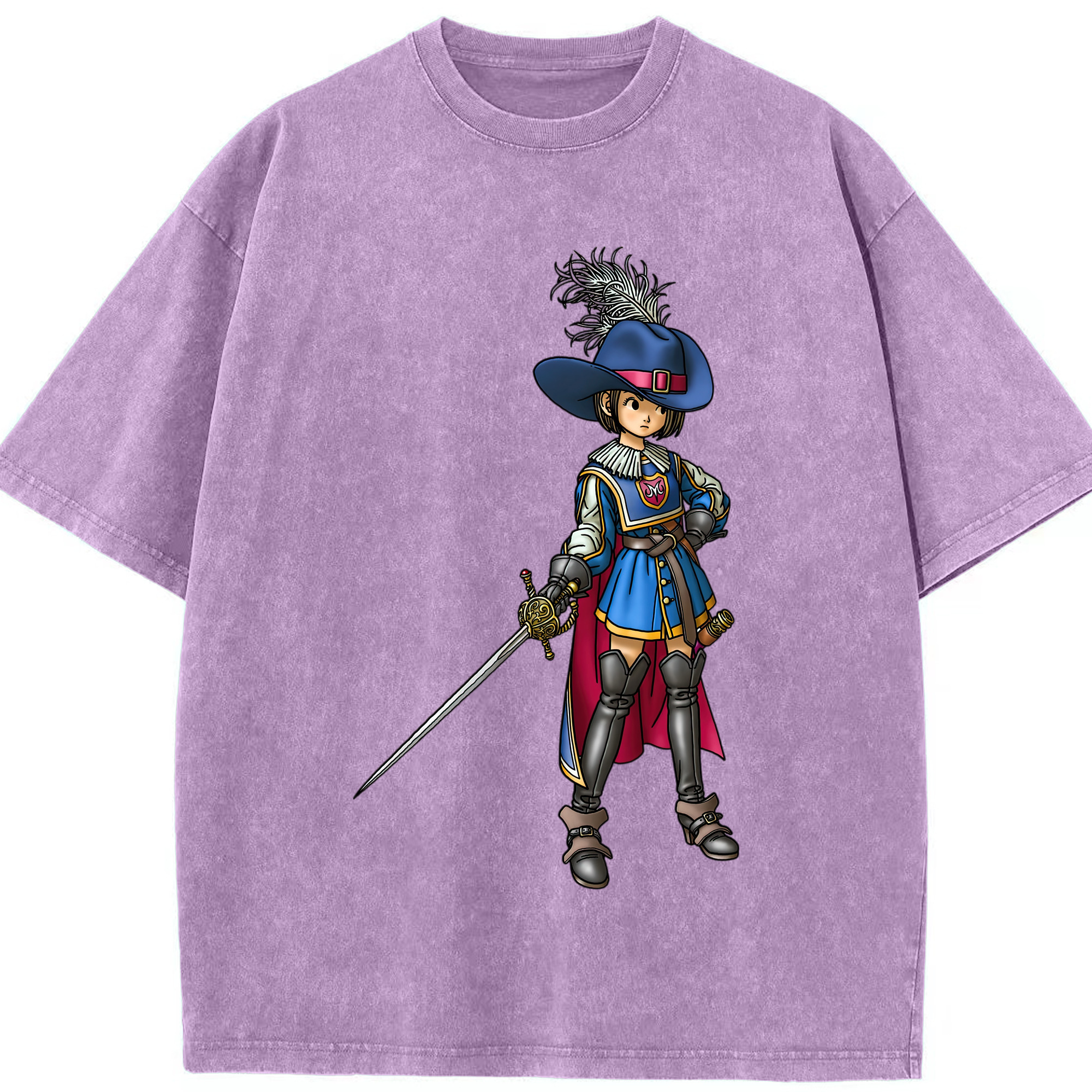 （画像用） ドラゴンクエスト Doragon Kuesuto Dragon Quest 綿100% ヴィンテージ風 半袖Tシャツ（フロントプリント）