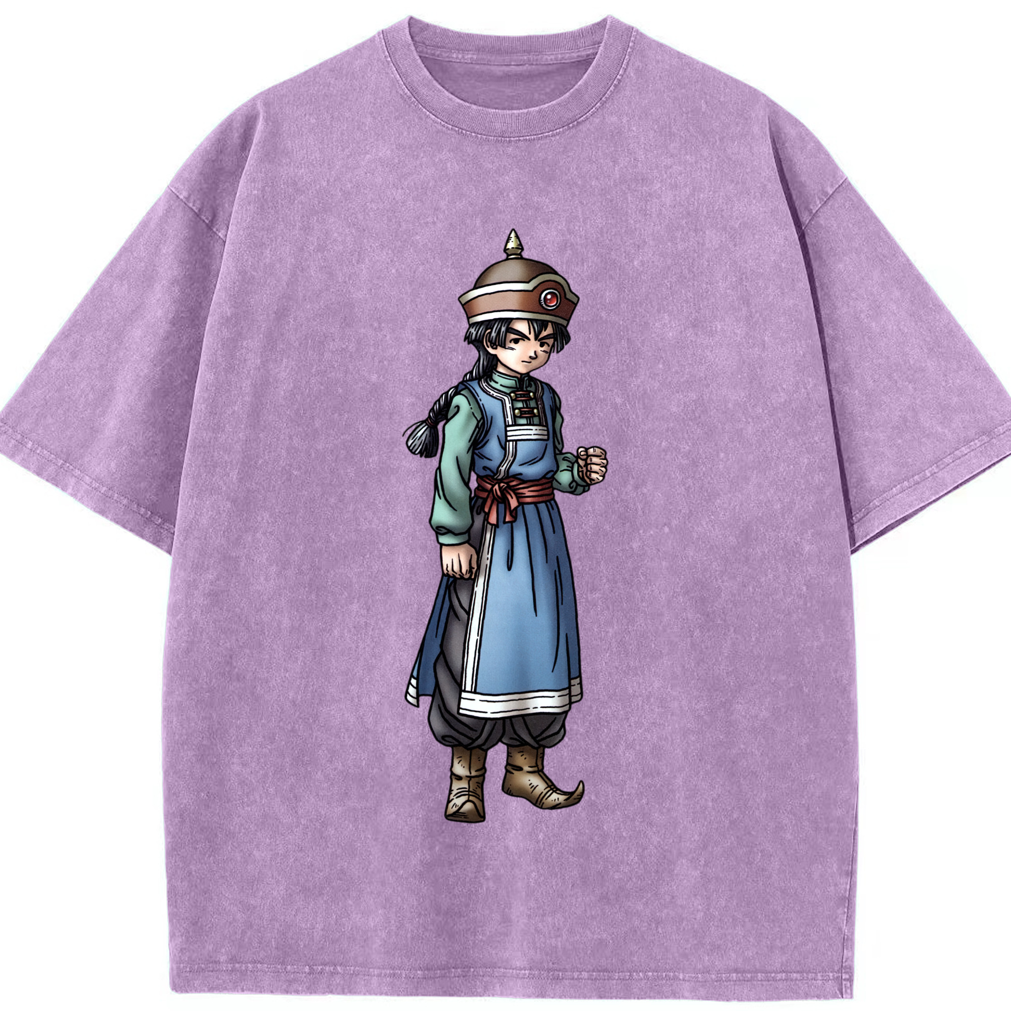 （画像用） ドラゴンクエスト Doragon Kuesuto Dragon Quest 綿100% ヴィンテージ風 半袖Tシャツ（フロントプリント）