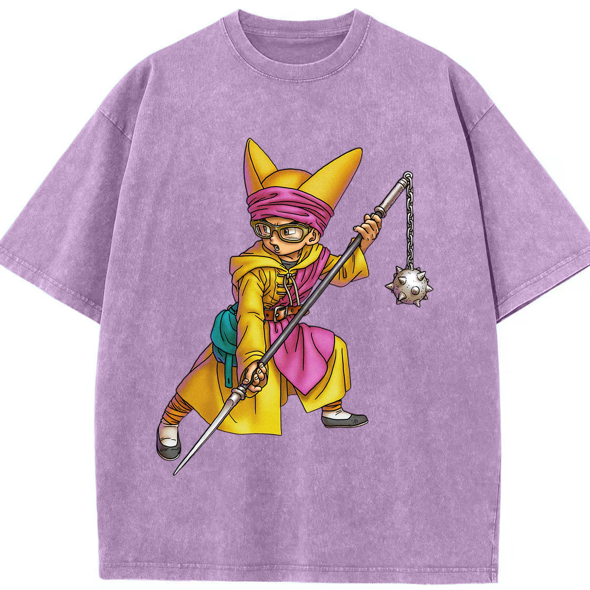 （画像用） ドラゴンクエスト Doragon Kuesuto Dragon Quest 綿100% ヴィンテージ風 半袖Tシャツ（フロントプリント）