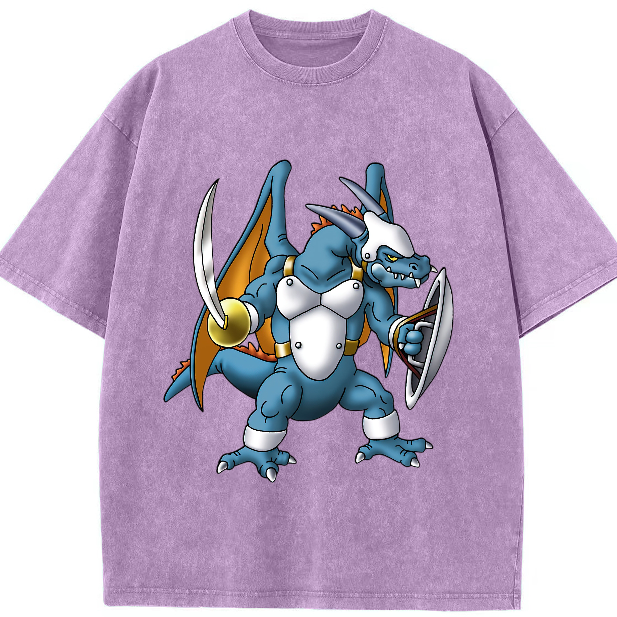 （画像用） ドラゴンクエスト Doragon Kuesuto Dragon Quest 綿100% ヴィンテージ風 半袖Tシャツ（フロントプリント）