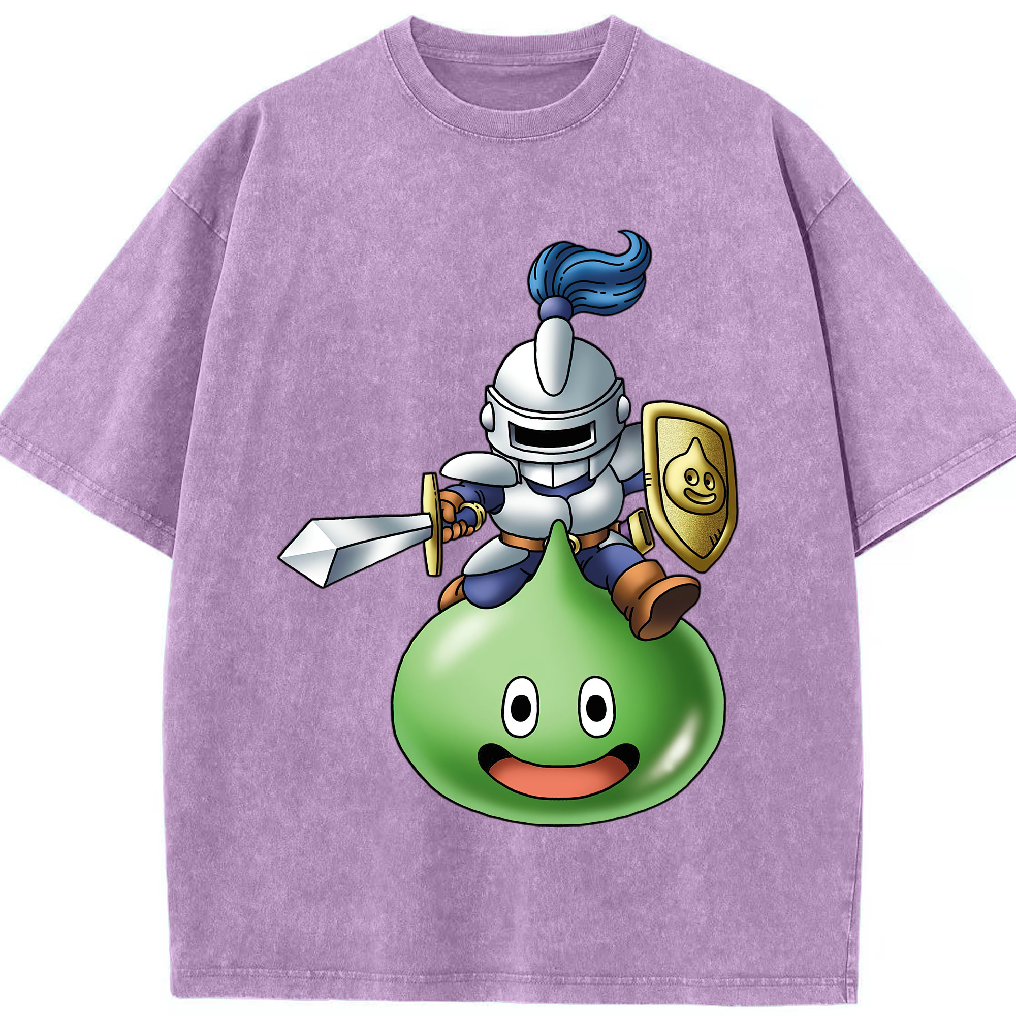 （画像用） ドラゴンクエスト Doragon Kuesuto Dragon Quest 綿100% ヴィンテージ風 半袖Tシャツ（フロントプリント）