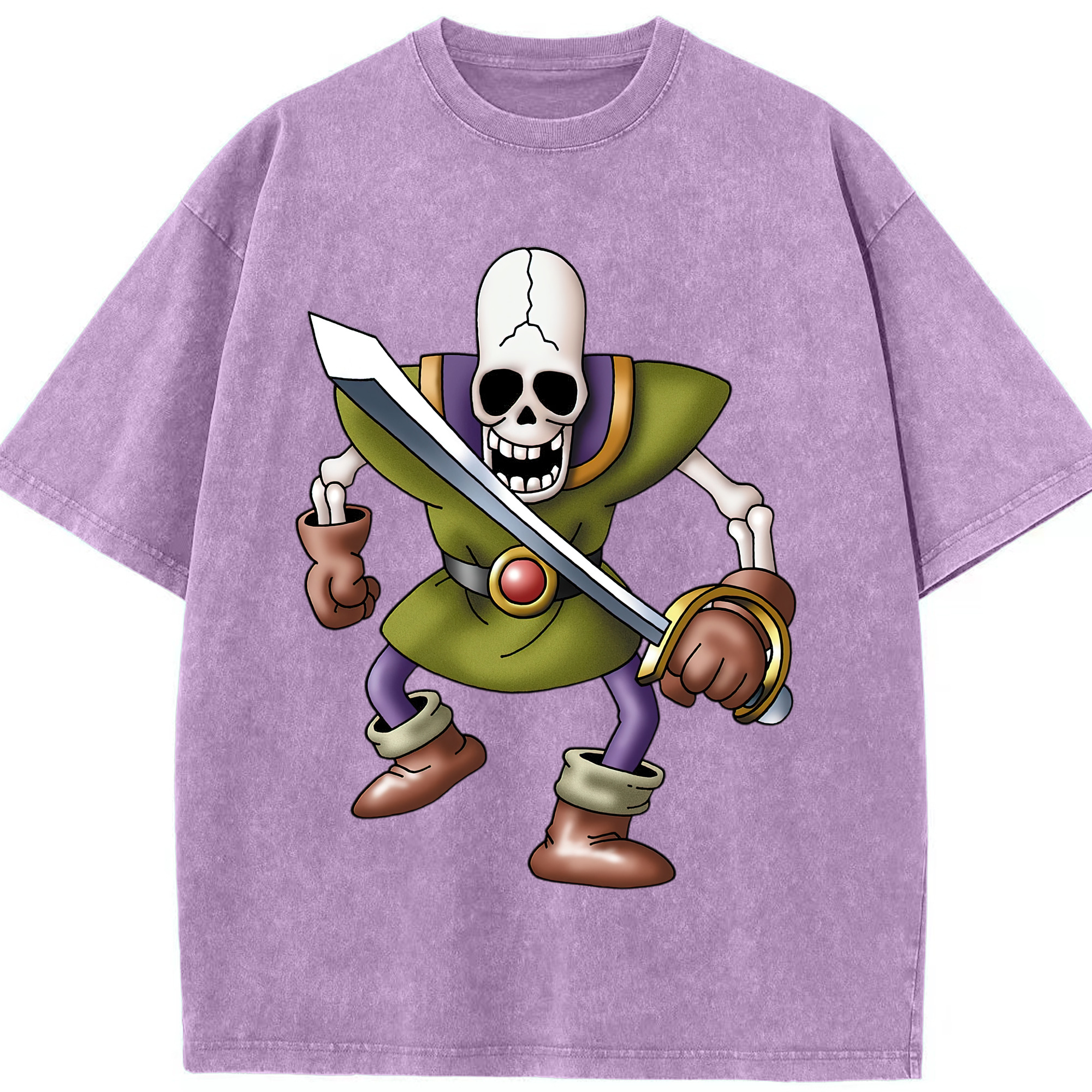 （画像用） ドラゴンクエスト Doragon Kuesuto Dragon Quest 綿100% ヴィンテージ風 半袖Tシャツ（フロントプリント）