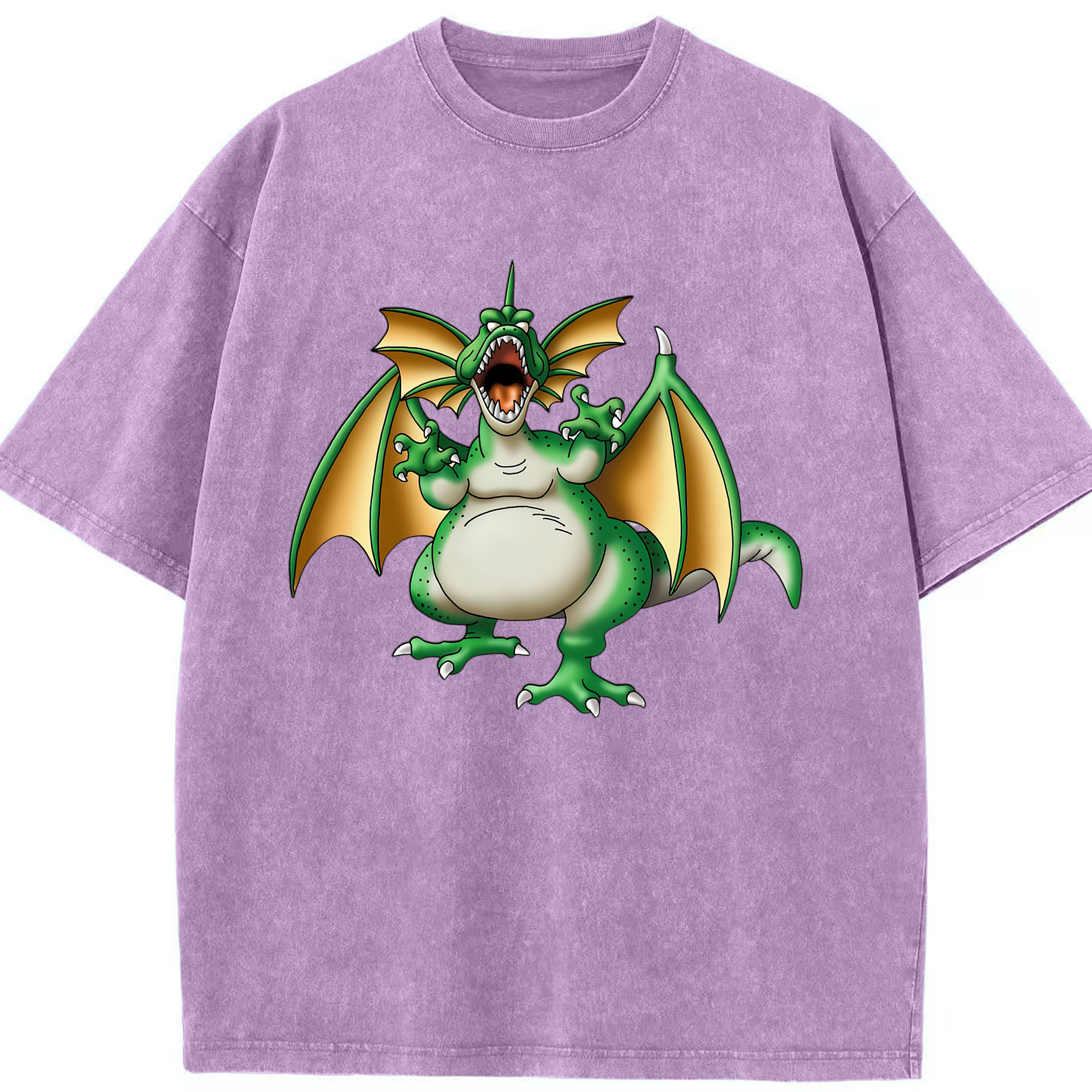 （画像用） ドラゴンクエスト Doragon Kuesuto Dragon Quest 綿100% ヴィンテージ風 半袖Tシャツ（フロントプリント）