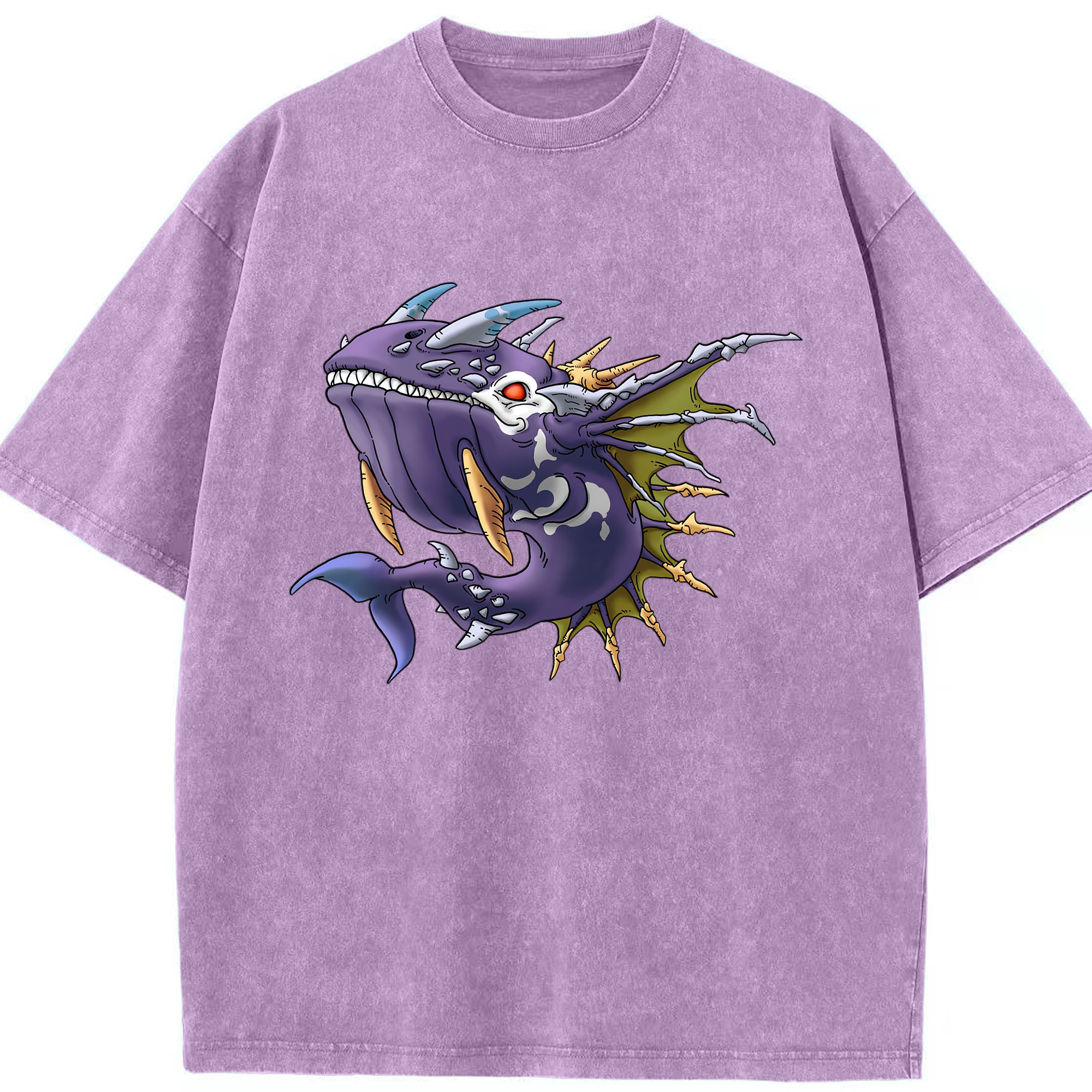 （画像用） ドラゴンクエスト Doragon Kuesuto Dragon Quest 綿100% ヴィンテージ風 半袖Tシャツ（フロントプリント）