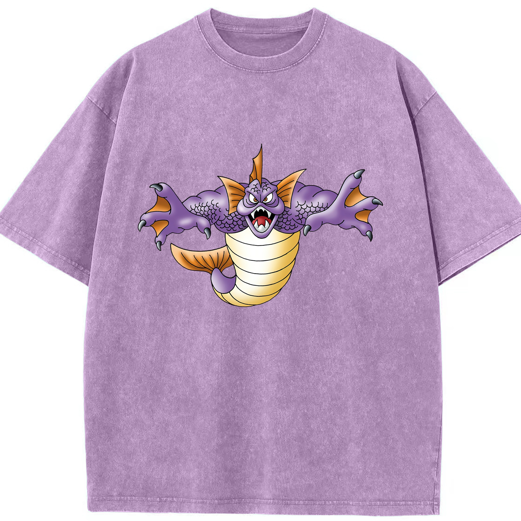 （画像用） ドラゴンクエスト Doragon Kuesuto Dragon Quest 綿100% ヴィンテージ風 半袖Tシャツ（フロントプリント）