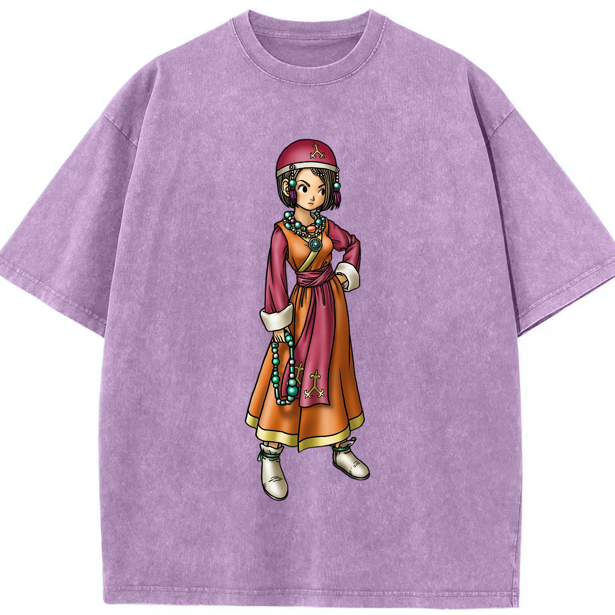 （画像用） ドラゴンクエスト Doragon Kuesuto Dragon Quest 綿100% ヴィンテージ風 半袖Tシャツ（フロントプリント）