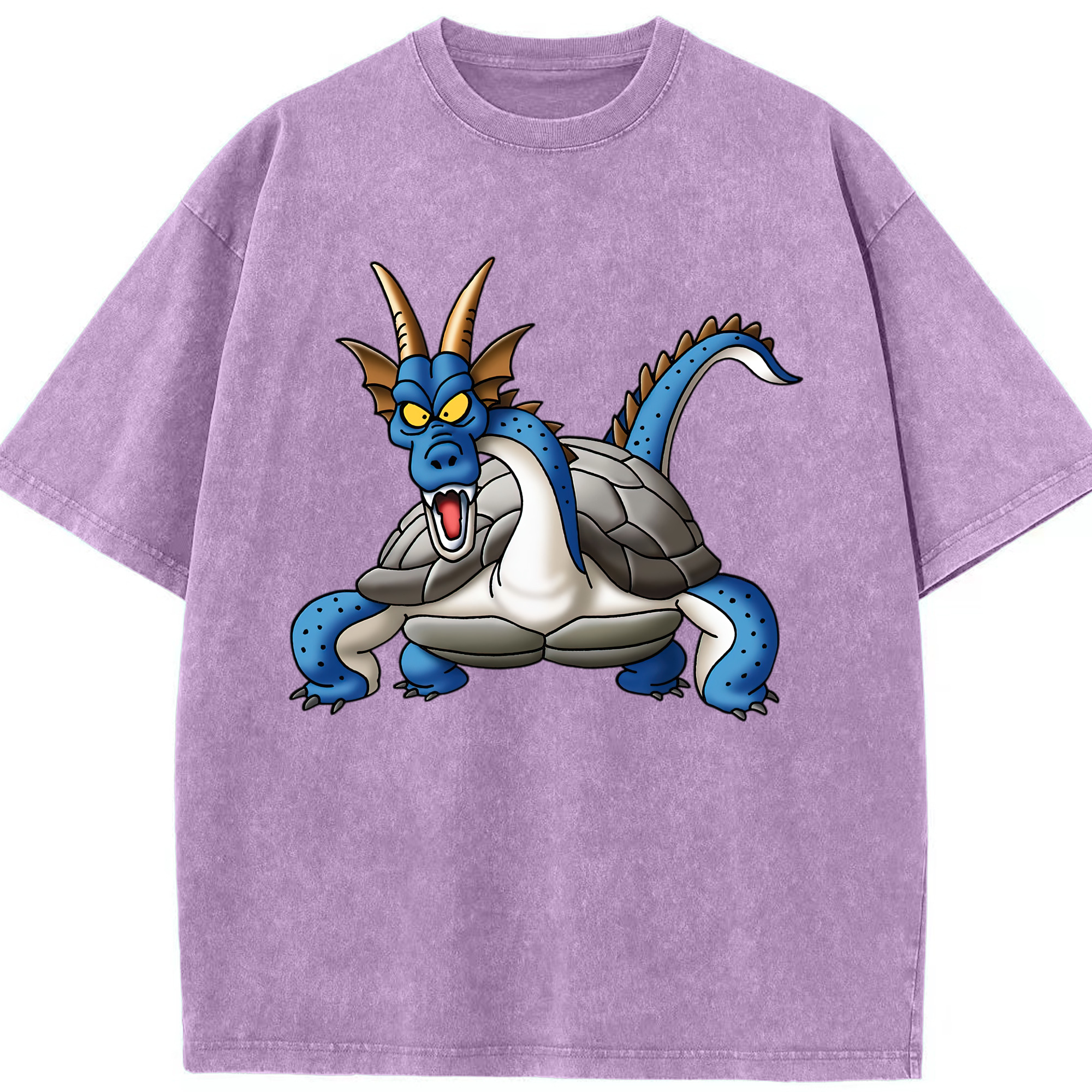 （画像用） ドラゴンクエスト Doragon Kuesuto Dragon Quest 綿100% ヴィンテージ風 半袖Tシャツ（フロントプリント）