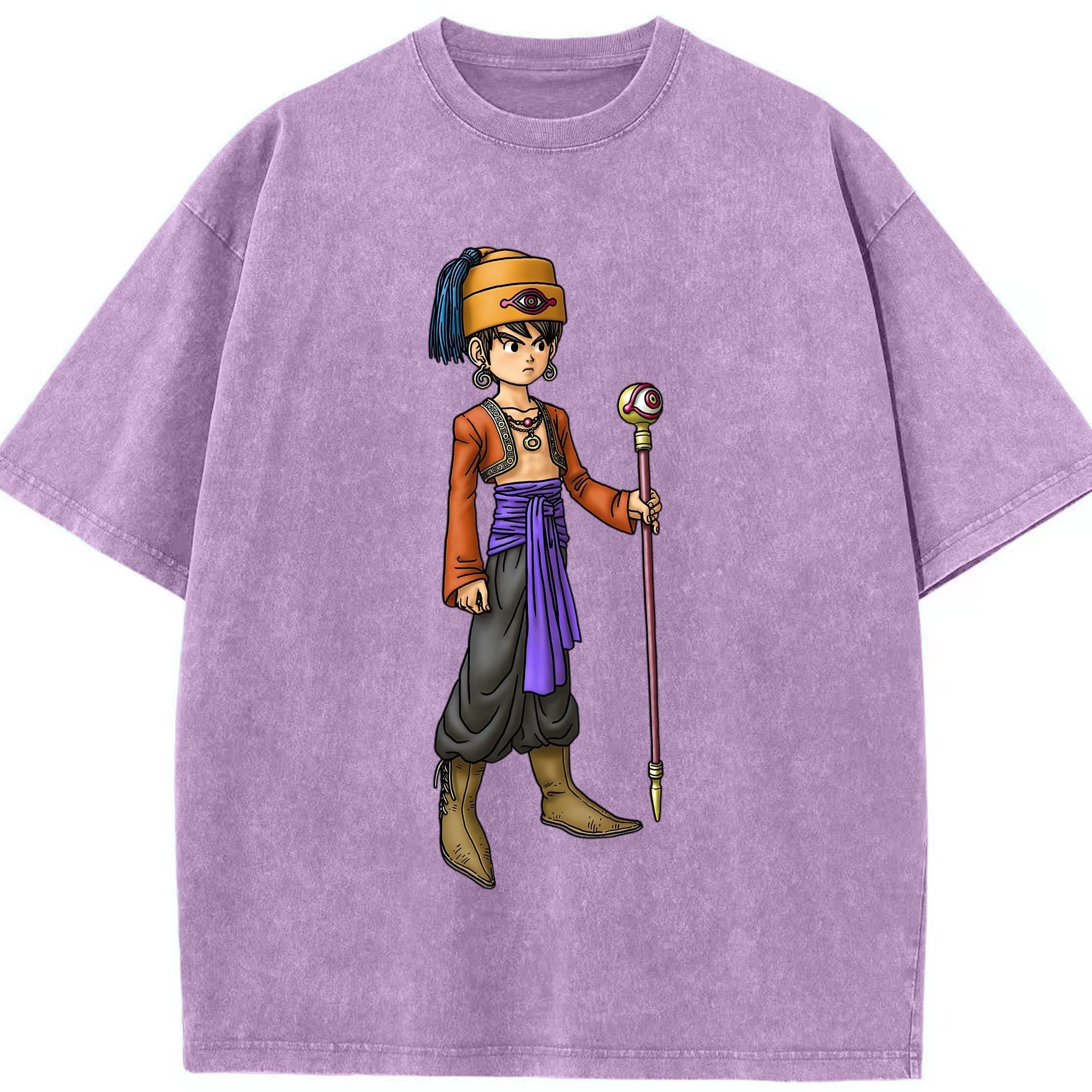 （画像用） ドラゴンクエスト Doragon Kuesuto Dragon Quest 綿100% ヴィンテージ風 半袖Tシャツ（フロントプリント）