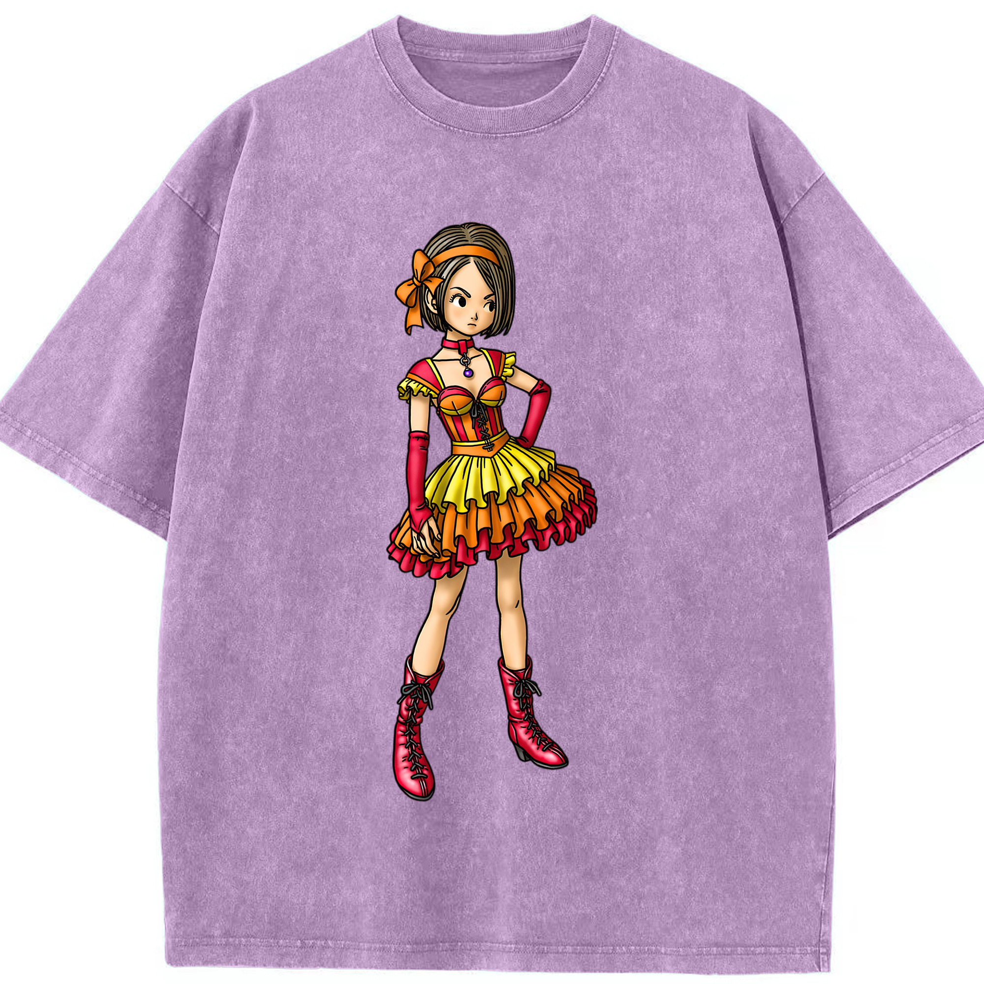 （画像用） ドラゴンクエスト Doragon Kuesuto Dragon Quest 綿100% ヴィンテージ風 半袖Tシャツ（フロントプリント）