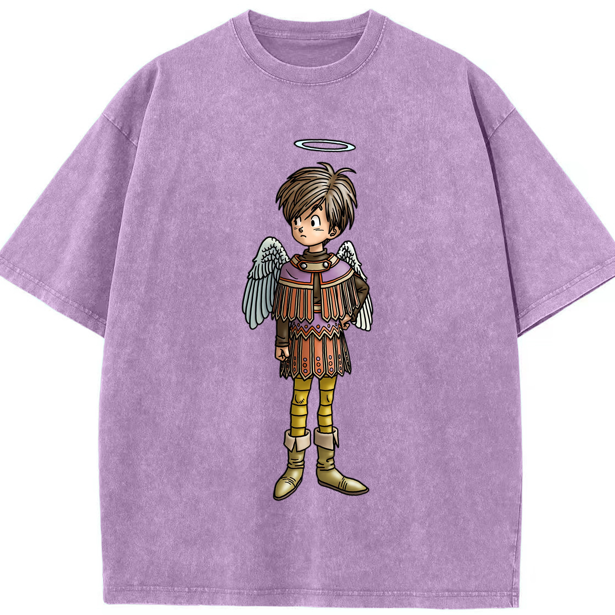 （画像用） ドラゴンクエスト Doragon Kuesuto Dragon Quest 綿100% ヴィンテージ風 半袖Tシャツ（フロントプリント）