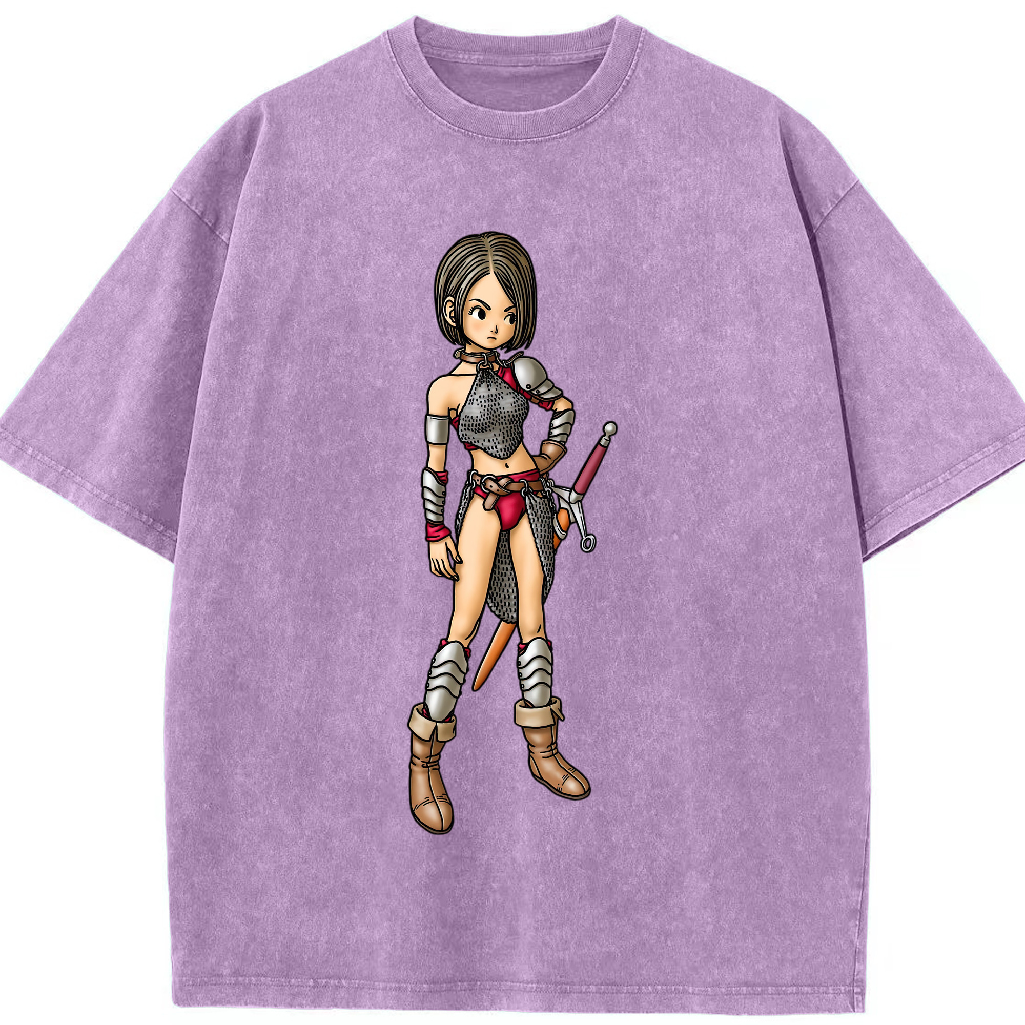 （画像用） ドラゴンクエスト Doragon Kuesuto Dragon Quest 綿100% ヴィンテージ風 半袖Tシャツ（フロントプリント）