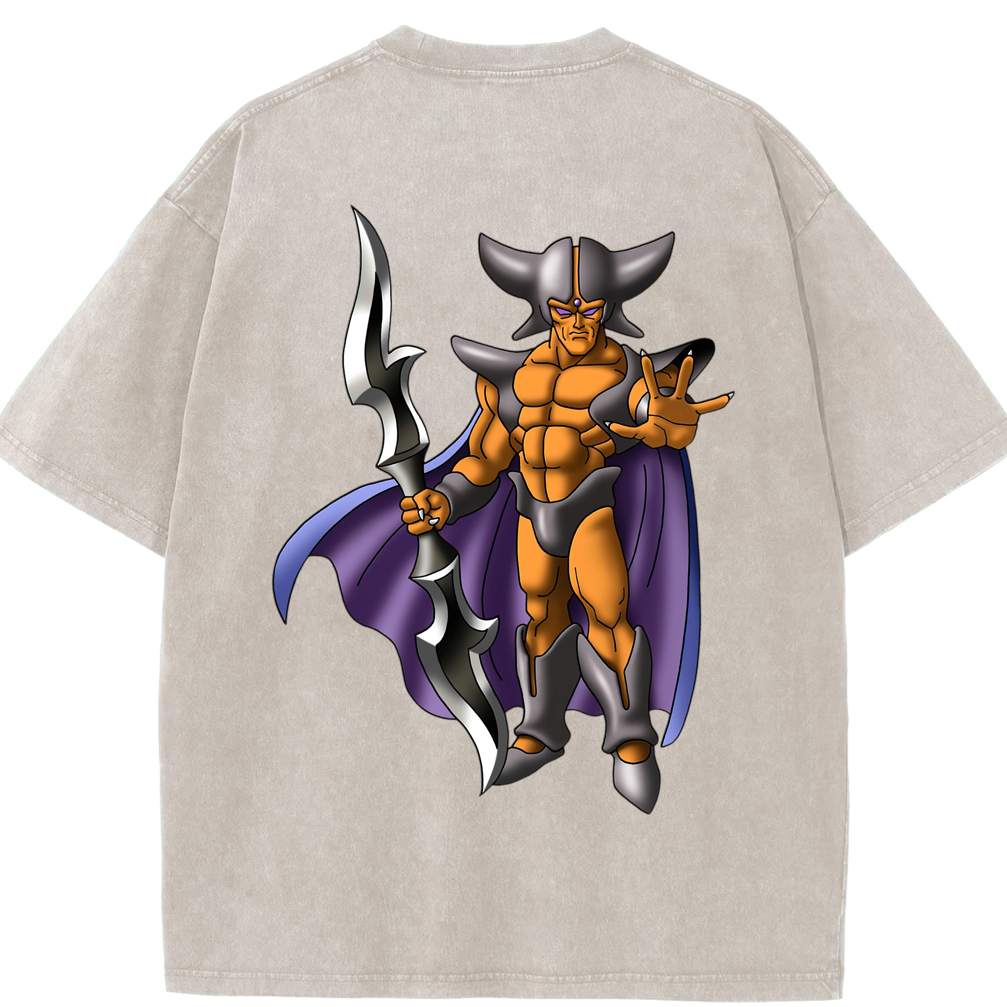 （画像用） ドラゴンクエスト Doragon Kuesuto Dragon Quest 綿100% ヴィンテージ風 半袖Tシャツ（背面プリント）