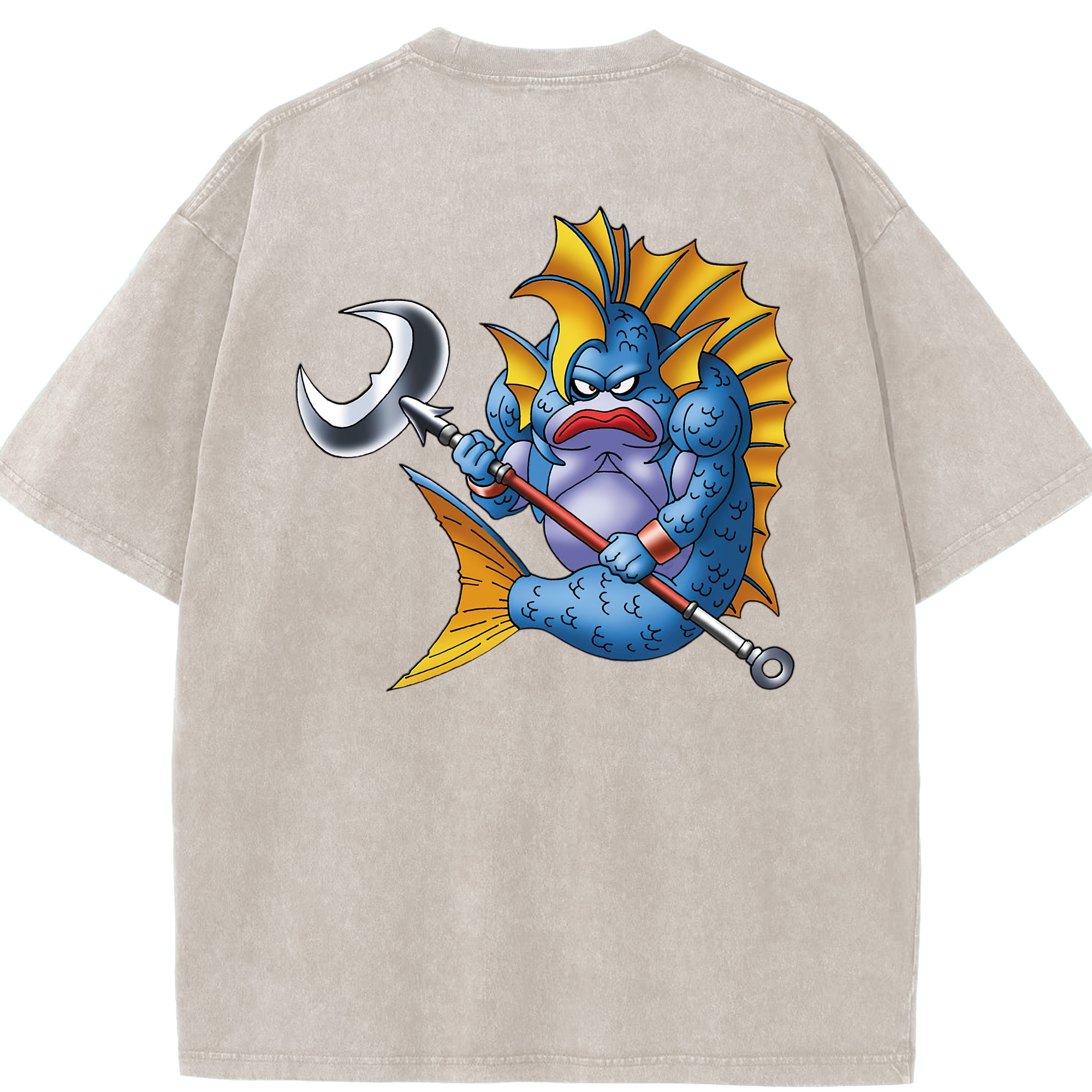 （画像用） ドラゴンクエスト Doragon Kuesuto Dragon Quest 綿100% ヴィンテージ風 半袖Tシャツ（背面プリント）
