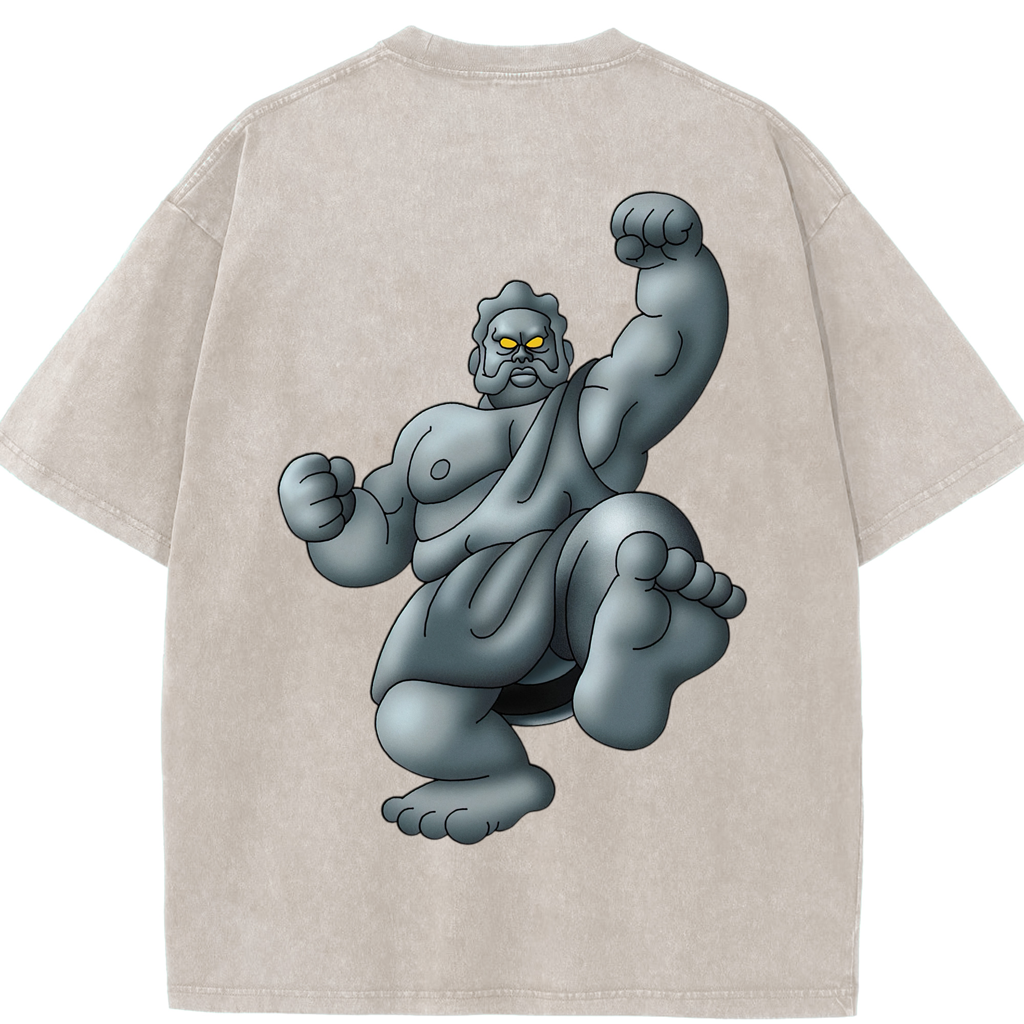 （画像用） ドラゴンクエスト Doragon Kuesuto Dragon Quest 綿100% ヴィンテージ風 半袖Tシャツ（背面プリント）