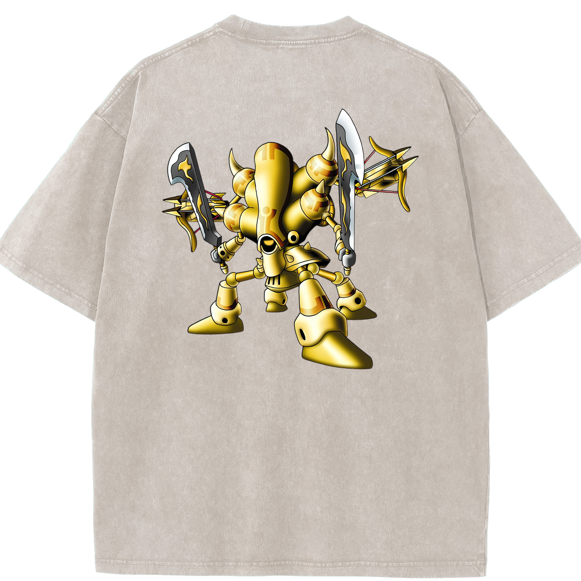 （画像用） ドラゴンクエスト Doragon Kuesuto Dragon Quest 綿100% ヴィンテージ風 半袖Tシャツ（背面プリント）
