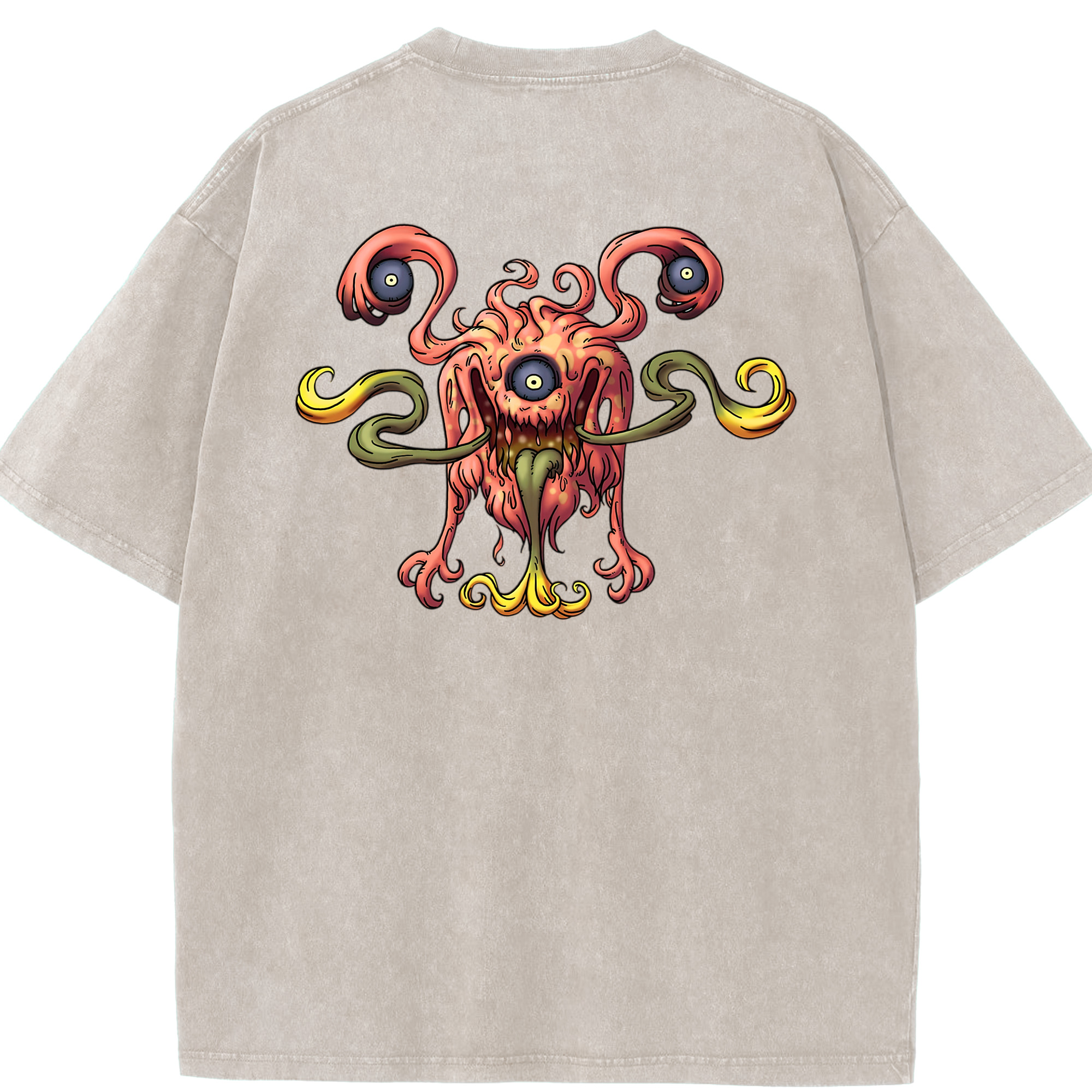 （画像用） ドラゴンクエスト Doragon Kuesuto Dragon Quest 綿100% ヴィンテージ風 半袖Tシャツ（背面プリント）