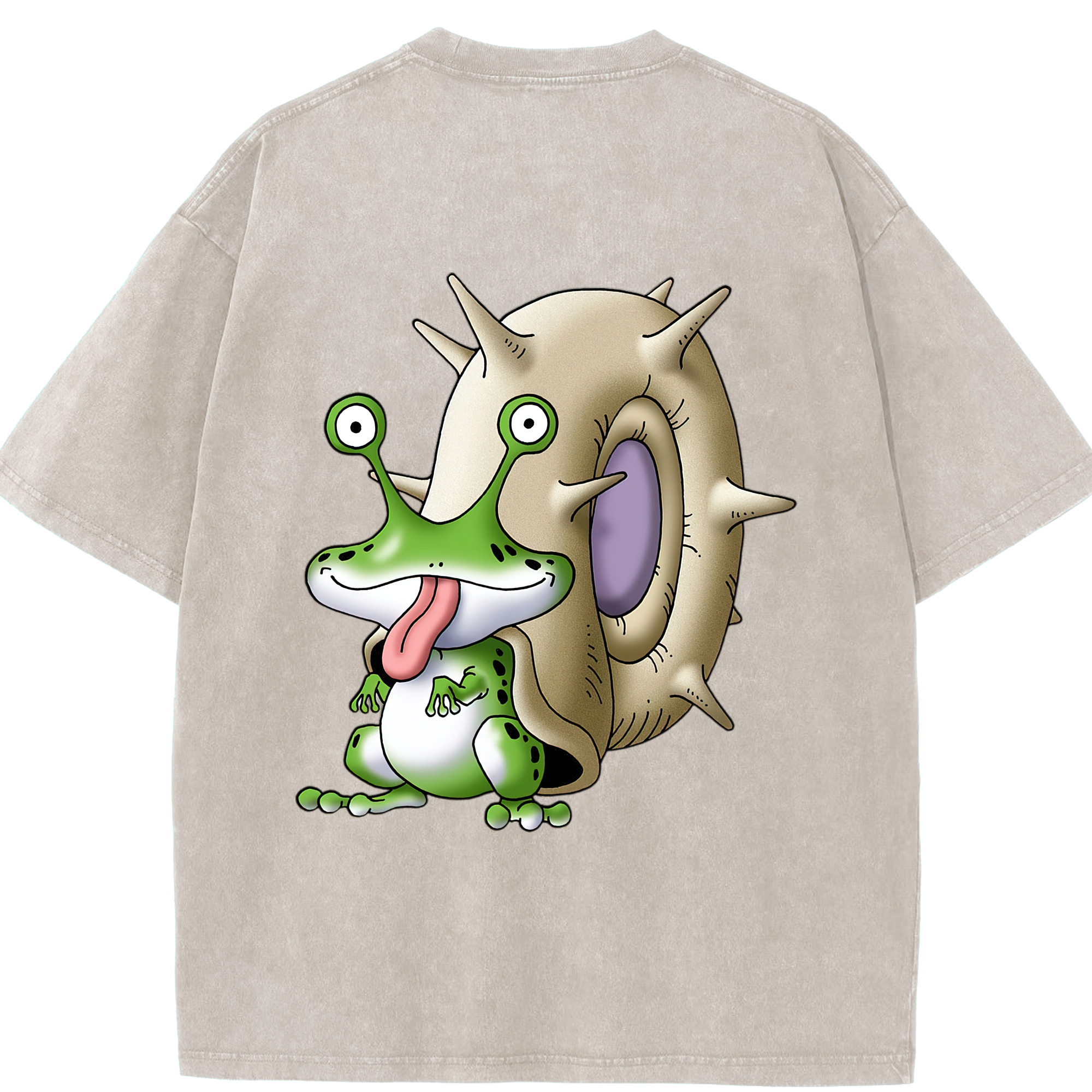（画像用） ドラゴンクエスト Doragon Kuesuto Dragon Quest 綿100% ヴィンテージ風 半袖Tシャツ（背面プリント）