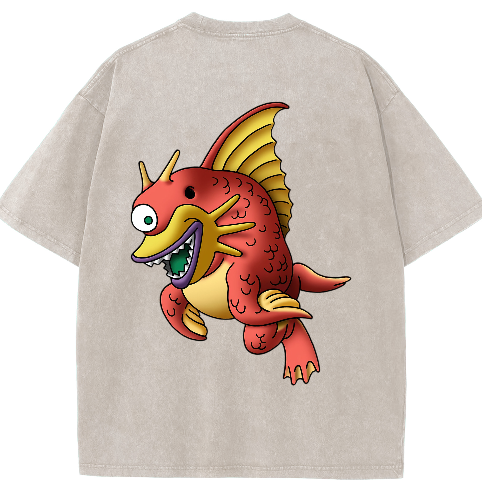 （画像用） ドラゴンクエスト Doragon Kuesuto Dragon Quest 綿100% ヴィンテージ風 半袖Tシャツ（背面プリント）