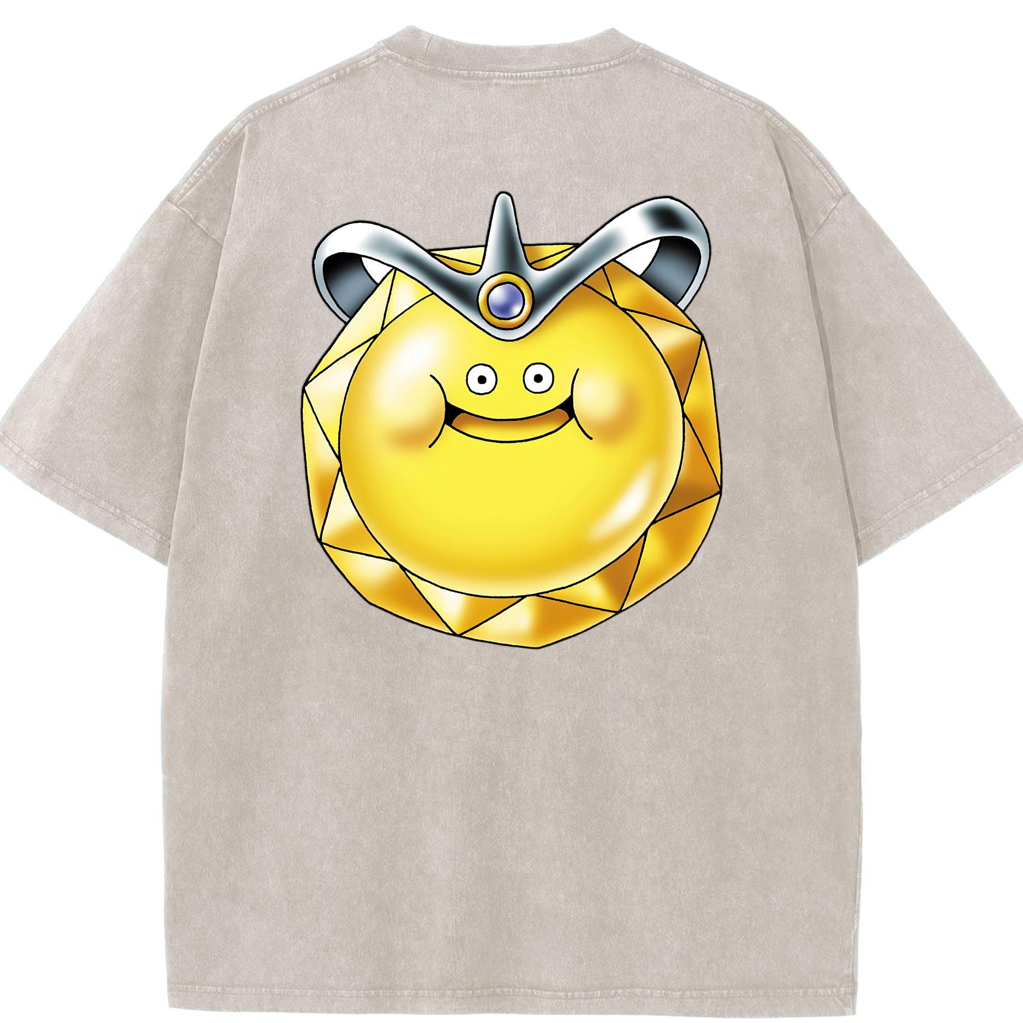 （画像用） ドラゴンクエスト Doragon Kuesuto Dragon Quest 綿100% ヴィンテージ風 半袖Tシャツ（背面プリント）
