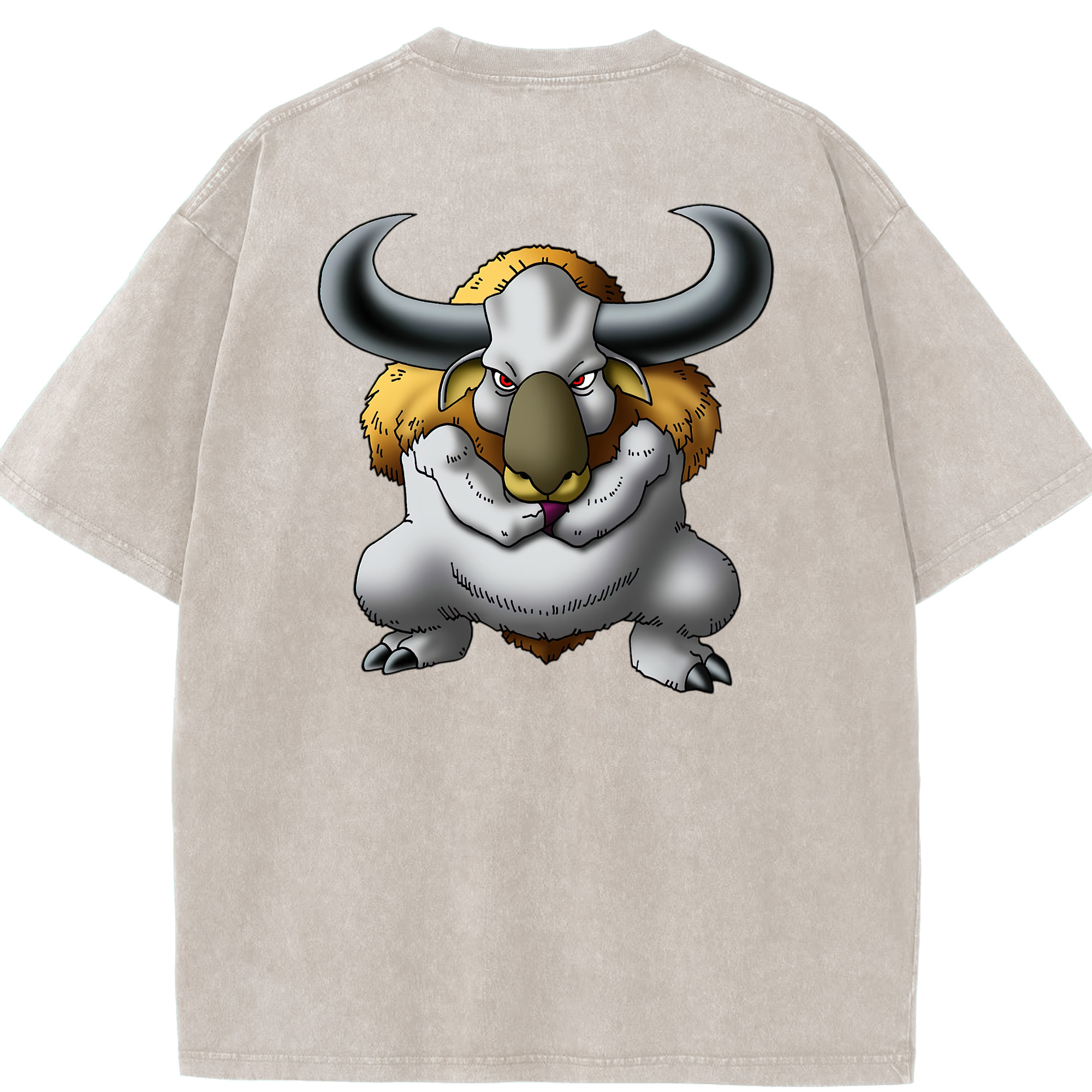 （画像用） ドラゴンクエスト Doragon Kuesuto Dragon Quest 綿100% ヴィンテージ風 半袖Tシャツ（背面プリント）