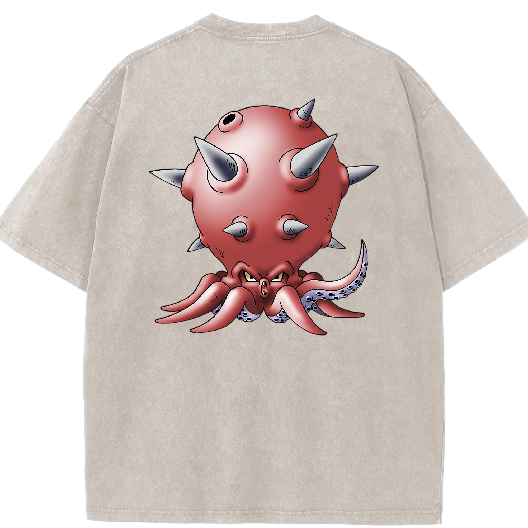 （画像用） ドラゴンクエスト Doragon Kuesuto Dragon Quest 綿100% ヴィンテージ風 半袖Tシャツ（背面プリント）