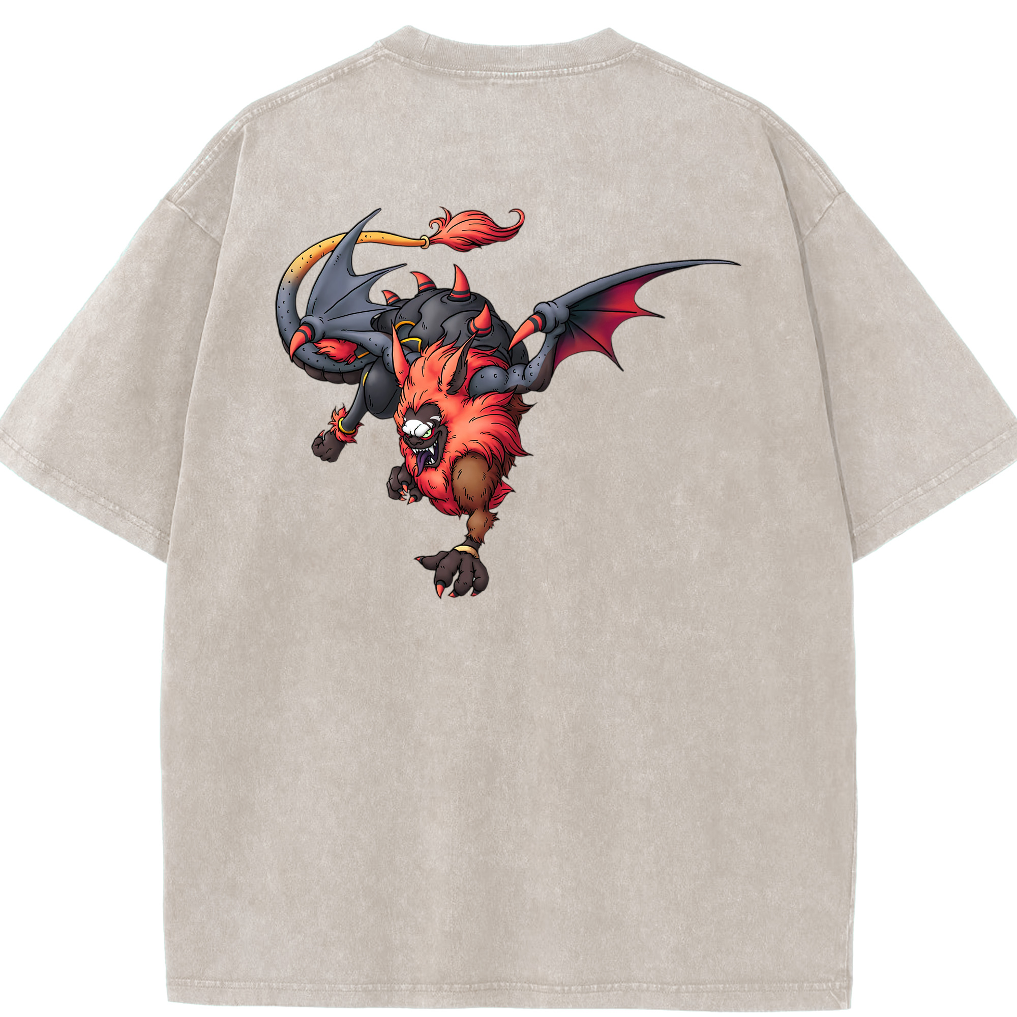 （画像用） ドラゴンクエスト Doragon Kuesuto Dragon Quest 綿100% ヴィンテージ風 半袖Tシャツ（背面プリント）