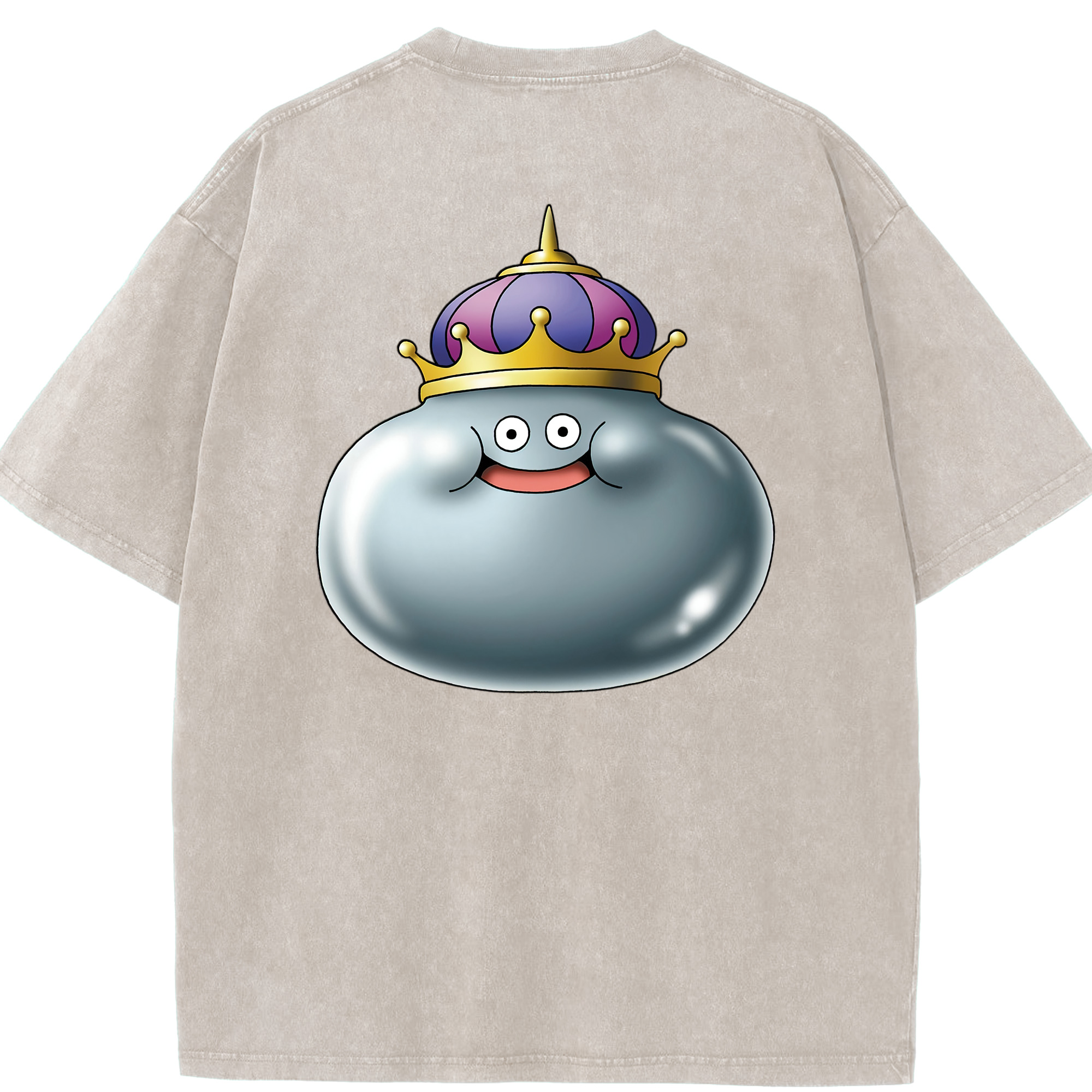 （画像用） ドラゴンクエスト Doragon Kuesuto Dragon Quest 綿100% ヴィンテージ風 半袖Tシャツ（背面プリント）