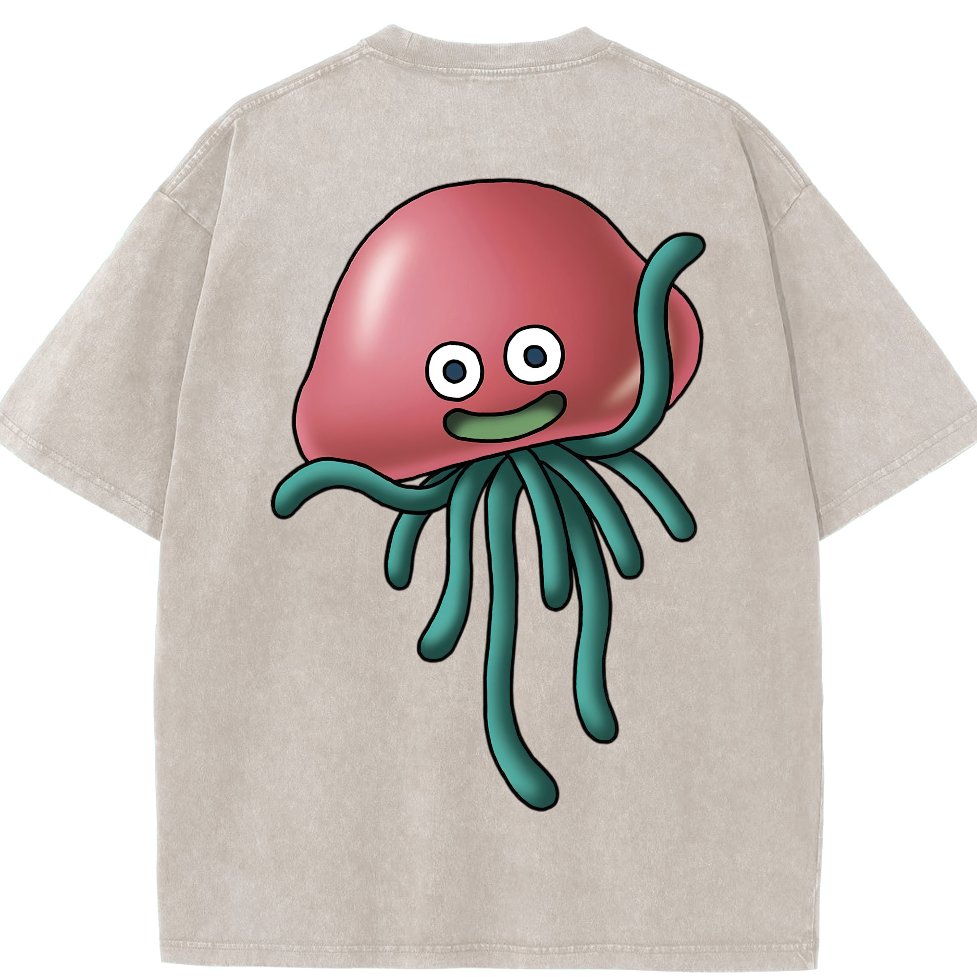 （画像用） ドラゴンクエスト Doragon Kuesuto Dragon Quest 綿100% ヴィンテージ風 半袖Tシャツ（背面プリント）