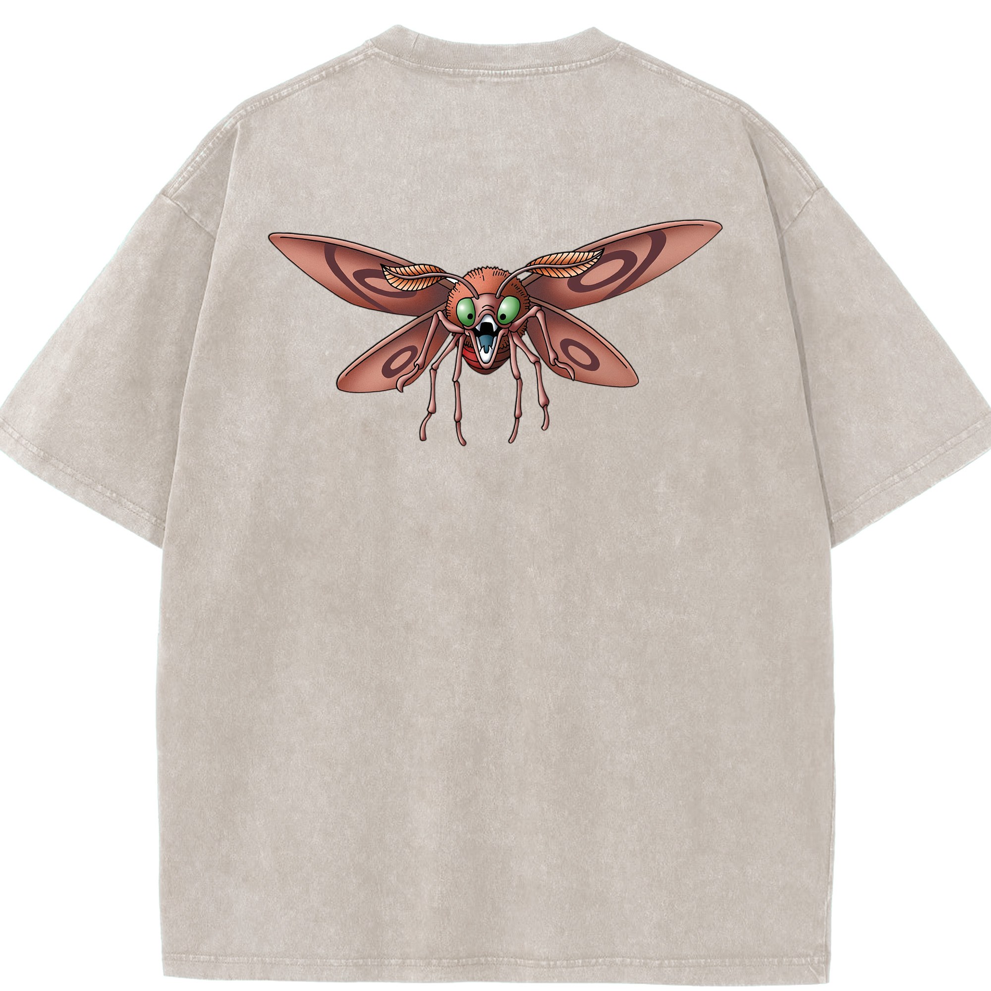 （画像用） ドラゴンクエスト Doragon Kuesuto Dragon Quest 綿100% ヴィンテージ風 半袖Tシャツ（背面プリント）
