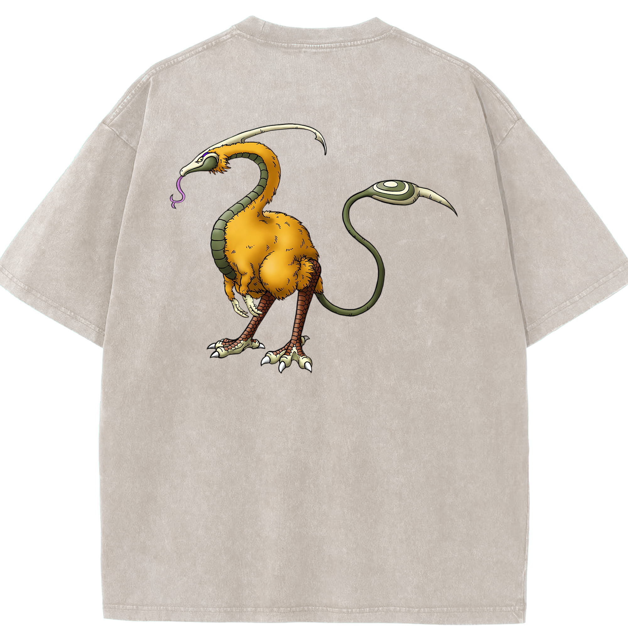 （画像用） ドラゴンクエスト Doragon Kuesuto Dragon Quest 綿100% ヴィンテージ風 半袖Tシャツ（背面プリント）