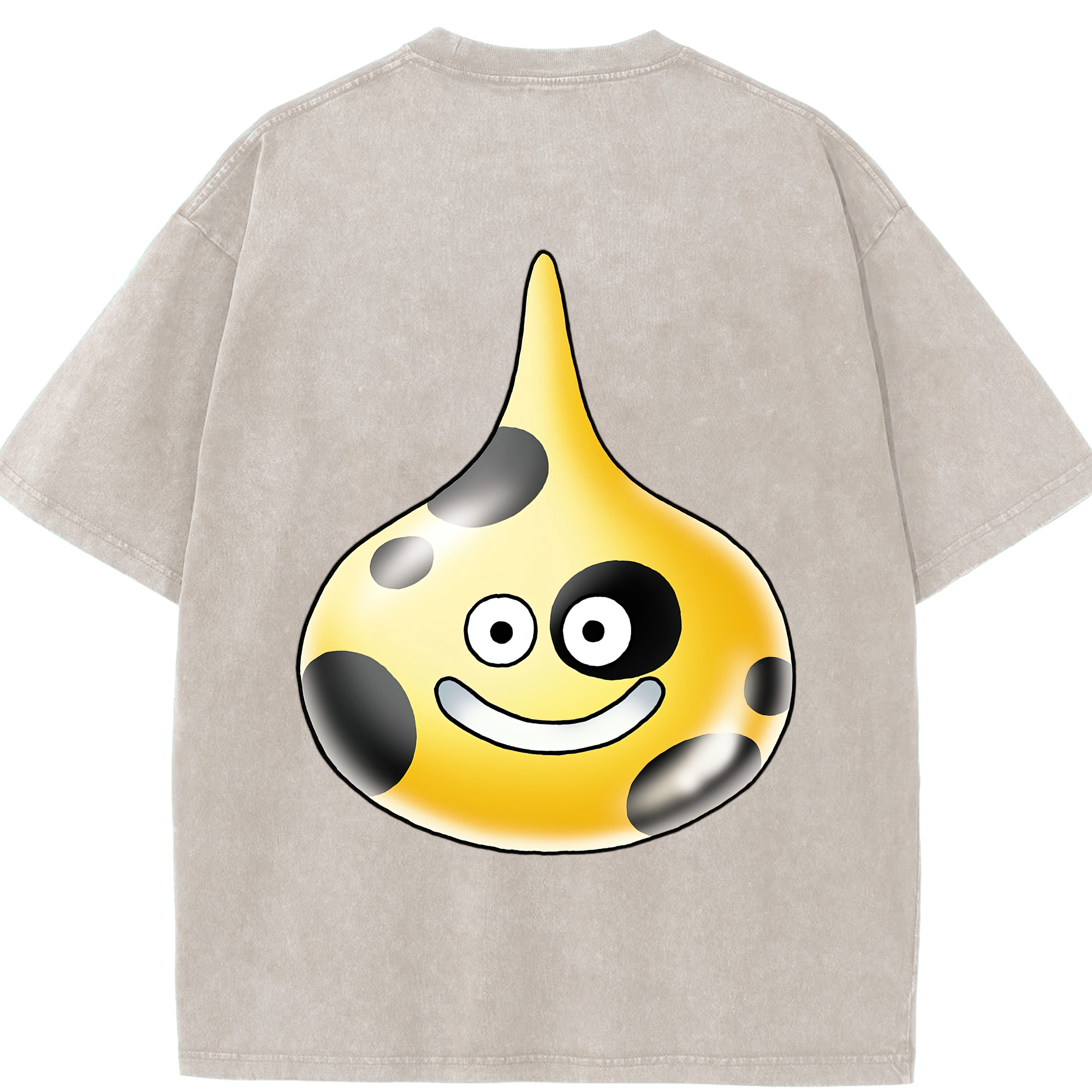 （画像用） ドラゴンクエスト Doragon Kuesuto Dragon Quest 綿100% ヴィンテージ風 半袖Tシャツ（背面プリント）
