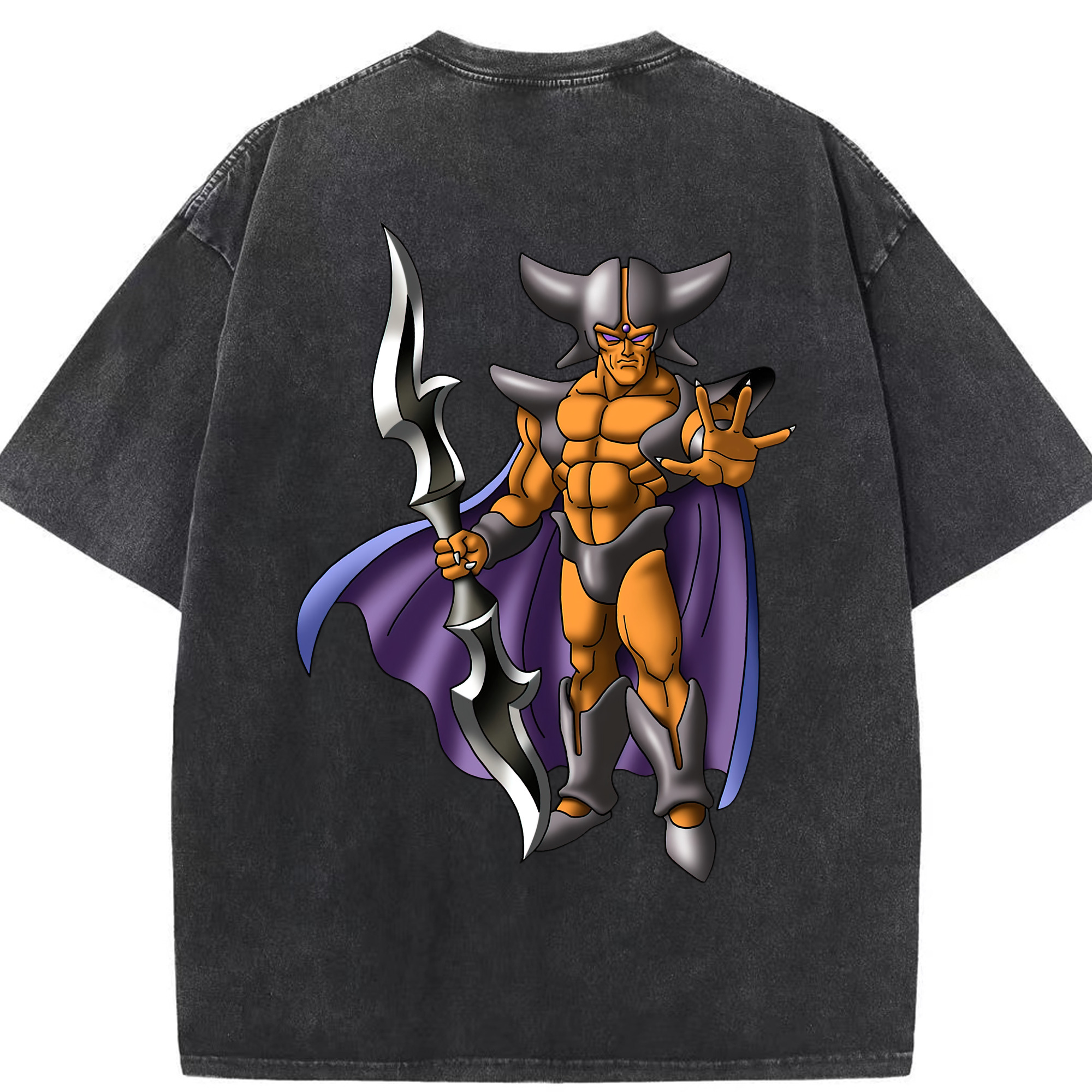 （画像用） ドラゴンクエスト Doragon Kuesuto Dragon Quest 綿100% ヴィンテージ風 半袖Tシャツ（背面プリント）