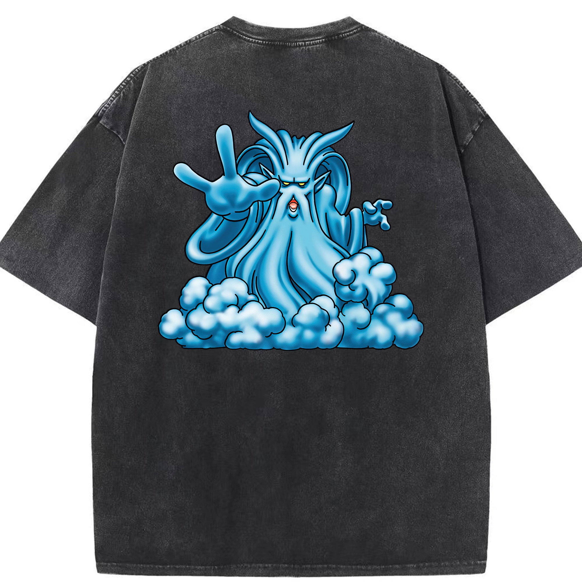 （画像用） ドラゴンクエスト Doragon Kuesuto Dragon Quest 綿100% ヴィンテージ風 半袖Tシャツ（背面プリント）