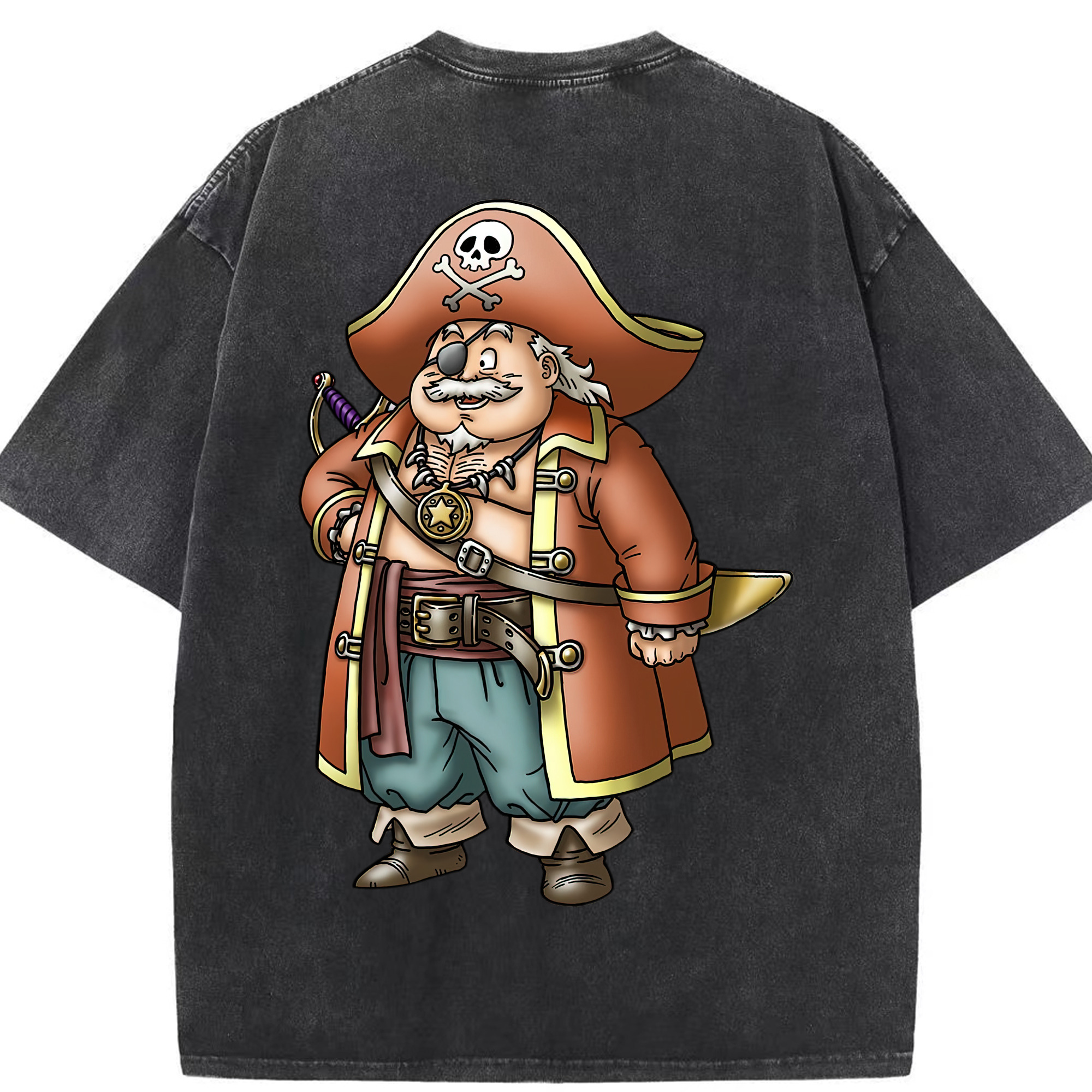 （画像用） ドラゴンクエスト Doragon Kuesuto Dragon Quest 綿100% ヴィンテージ風 半袖Tシャツ（背面プリント）