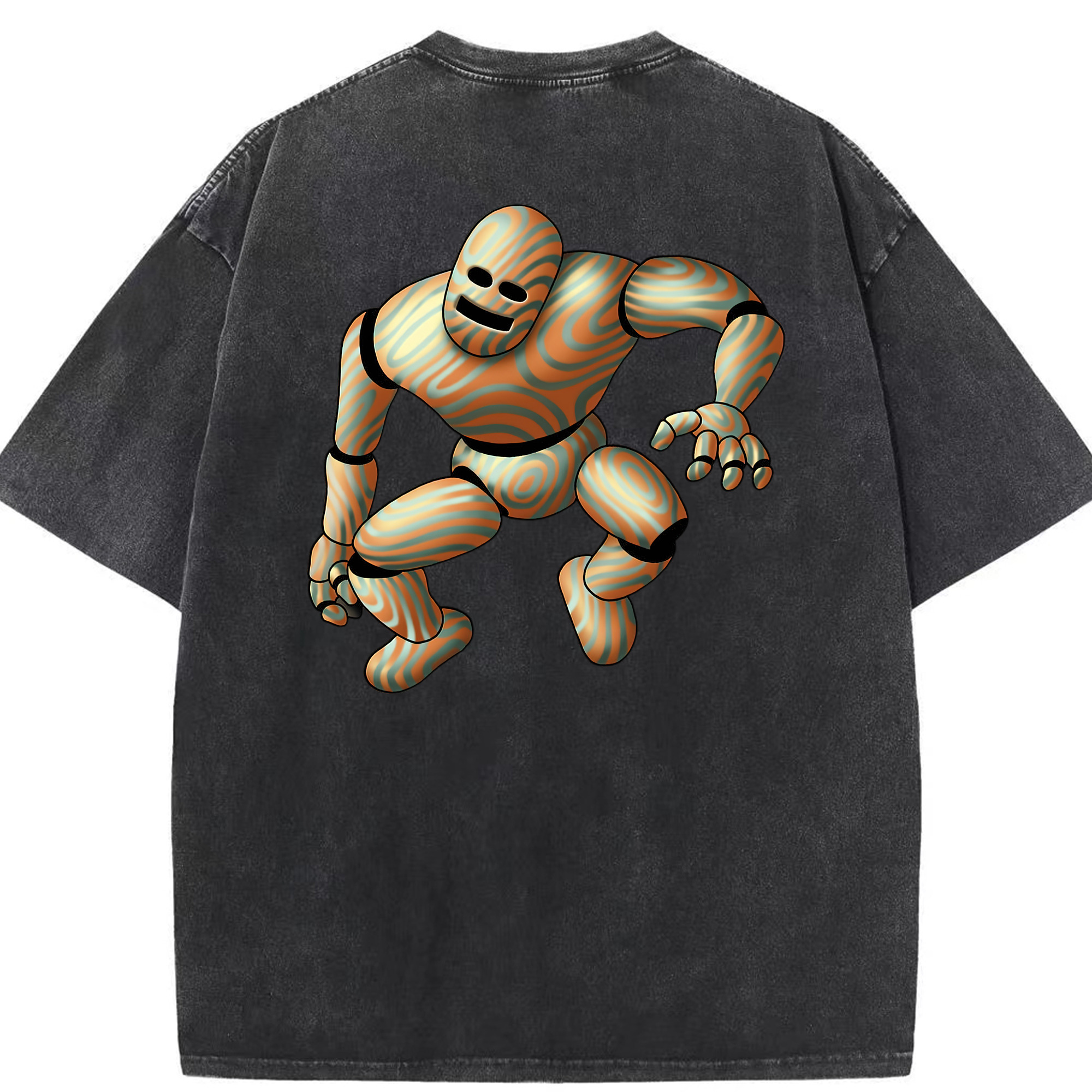 （画像用） ドラゴンクエスト Doragon Kuesuto Dragon Quest 綿100% ヴィンテージ風 半袖Tシャツ（背面プリント）