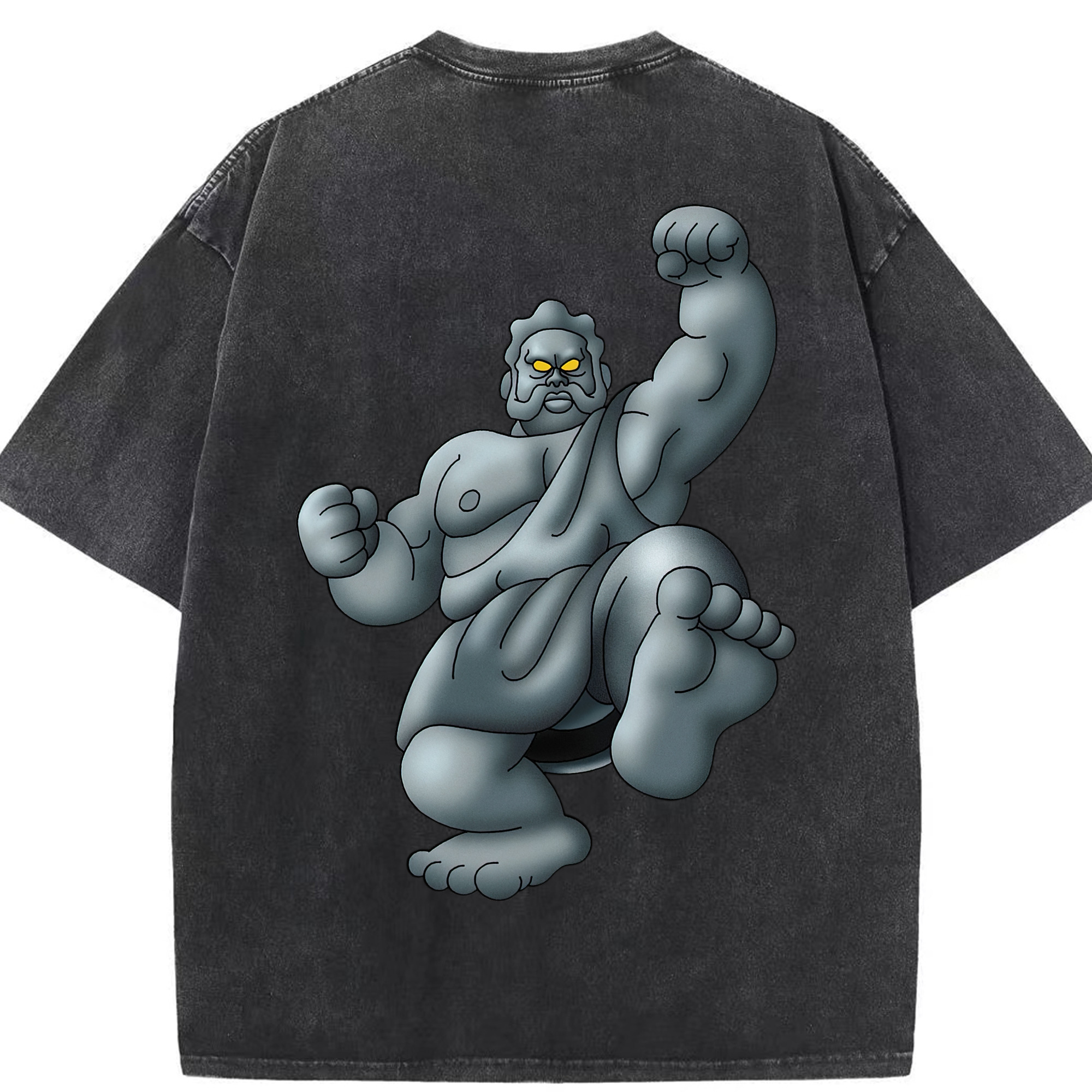 （画像用） ドラゴンクエスト Doragon Kuesuto Dragon Quest 綿100% ヴィンテージ風 半袖Tシャツ（背面プリント）