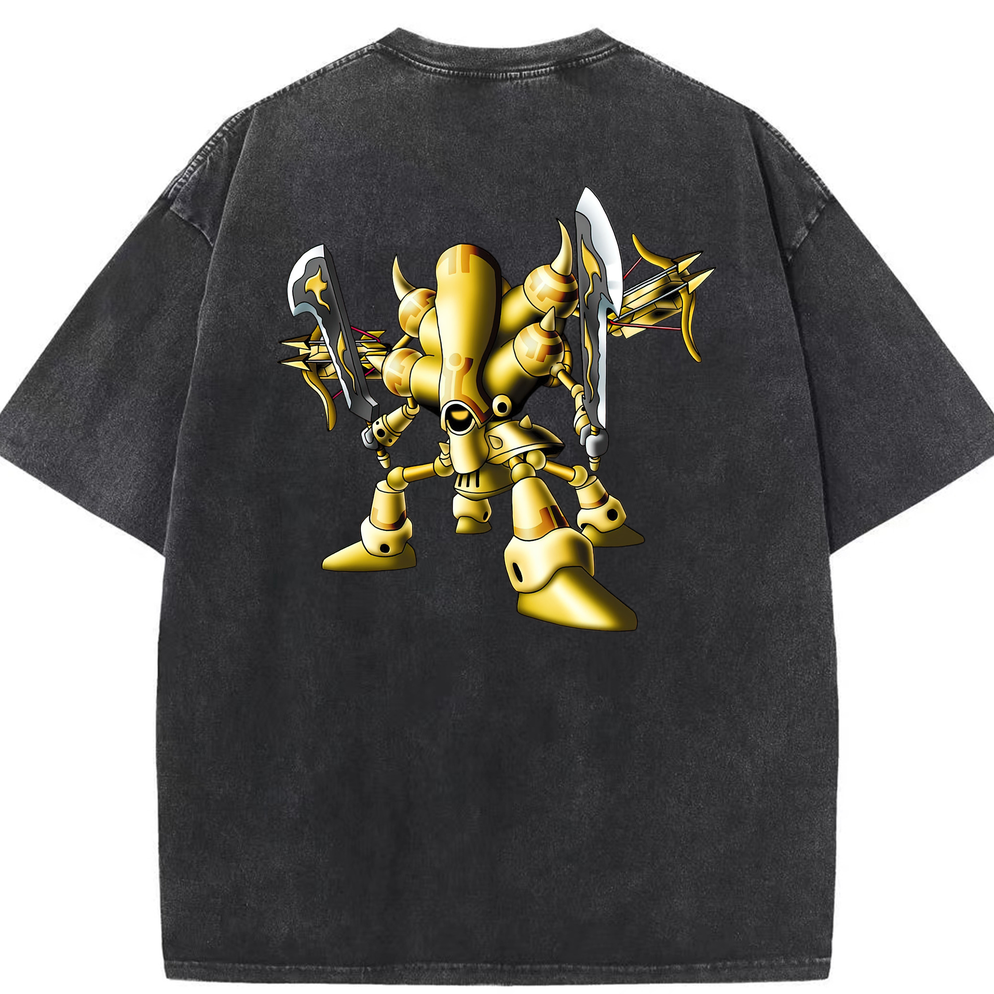 （画像用） ドラゴンクエスト Doragon Kuesuto Dragon Quest 綿100% ヴィンテージ風 半袖Tシャツ（背面プリント）