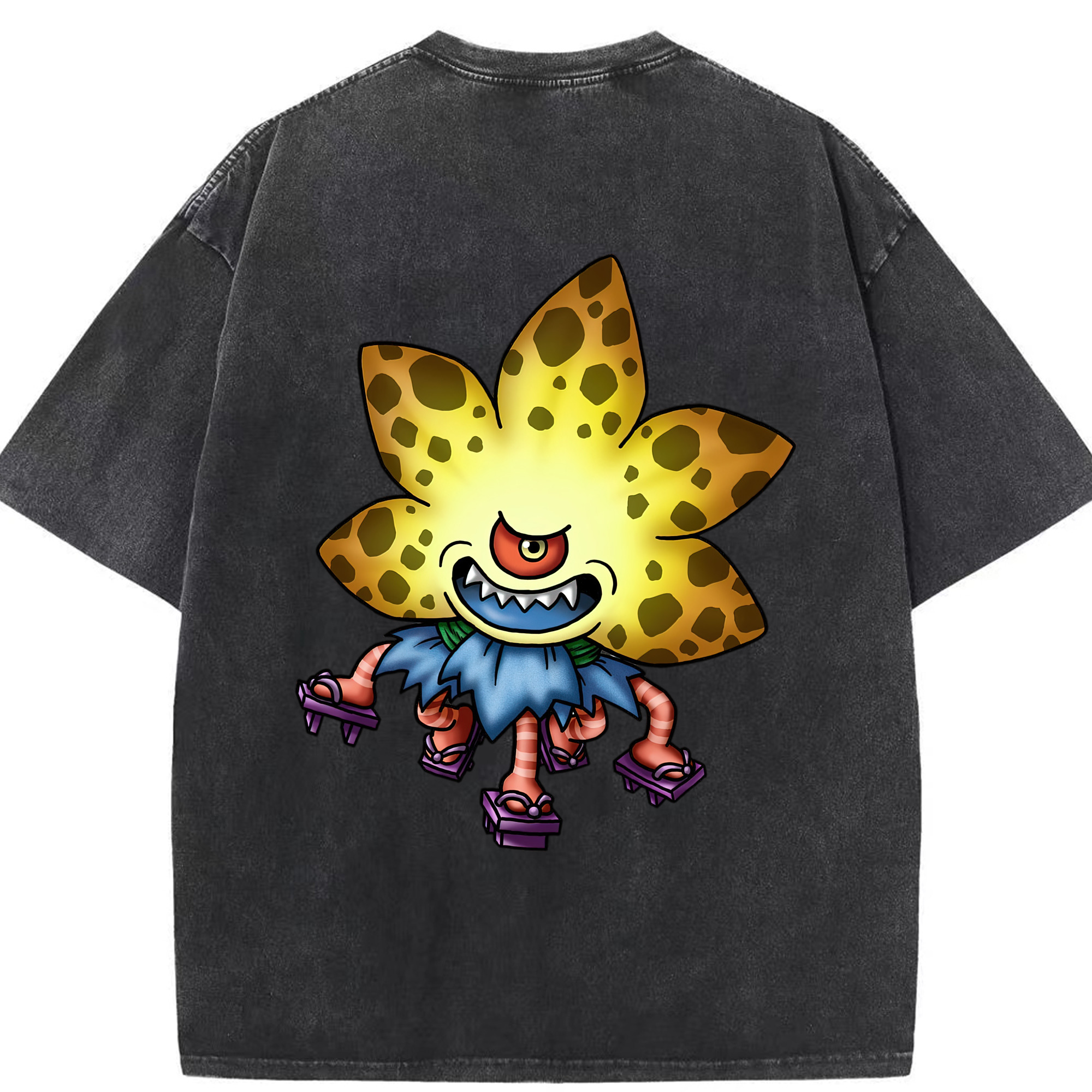 （画像用） ドラゴンクエスト Doragon Kuesuto Dragon Quest 綿100% ヴィンテージ風 半袖Tシャツ（背面プリント）