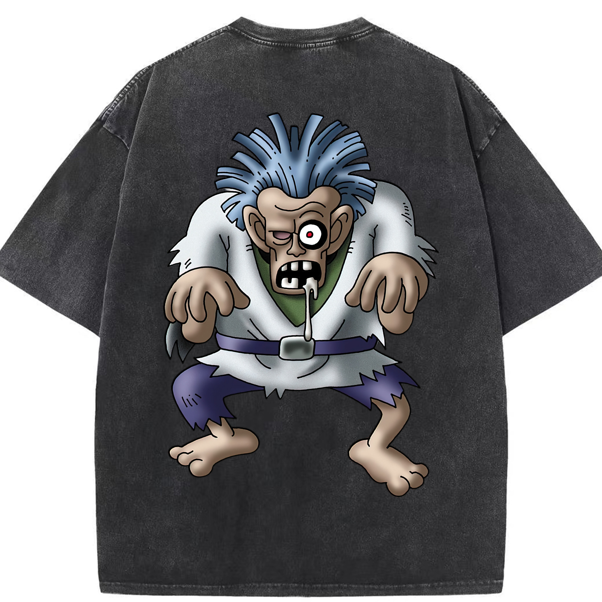 （画像用） ドラゴンクエスト Doragon Kuesuto Dragon Quest 綿100% ヴィンテージ風 半袖Tシャツ（背面プリント）