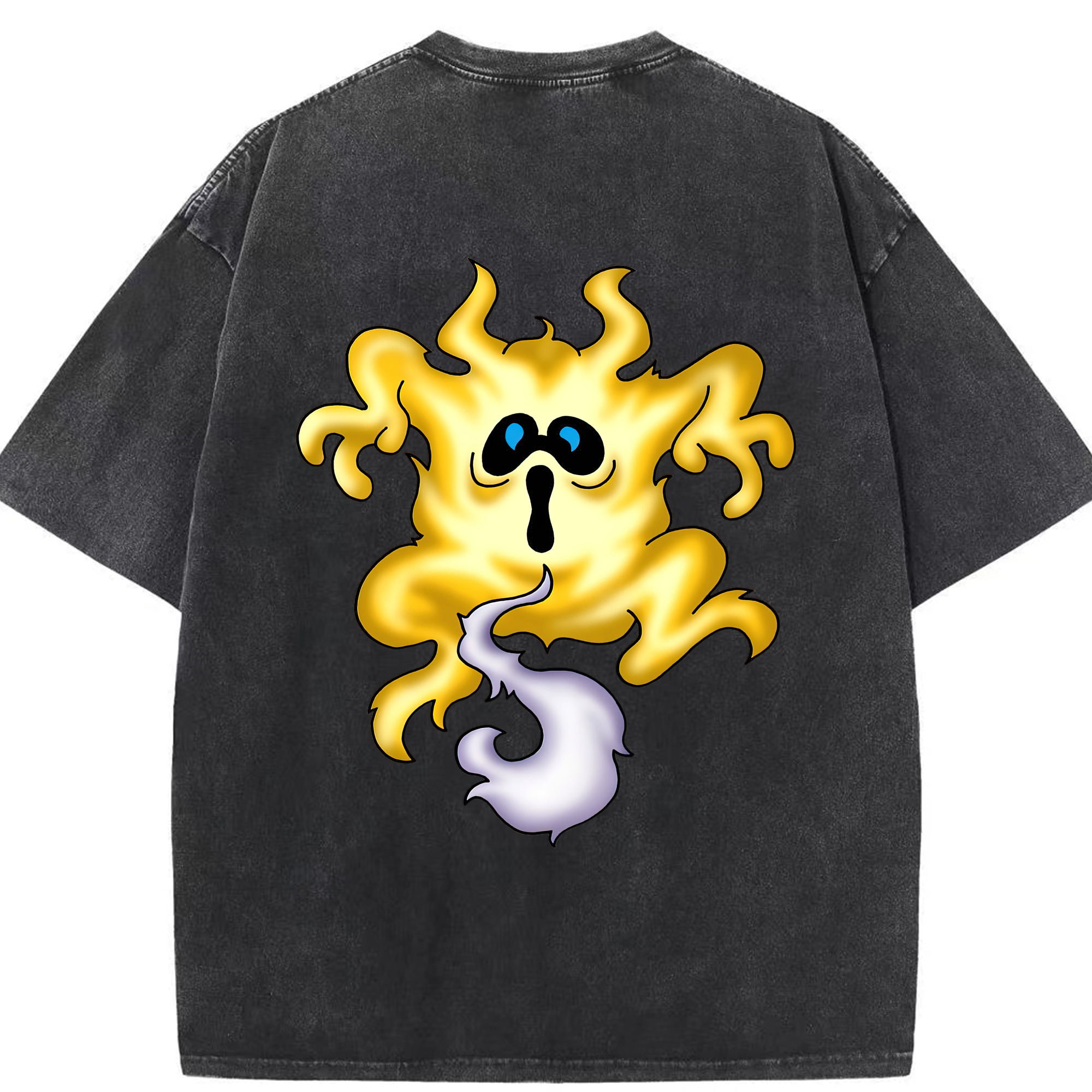 （画像用） ドラゴンクエスト Doragon Kuesuto Dragon Quest 綿100% ヴィンテージ風 半袖Tシャツ（背面プリント）