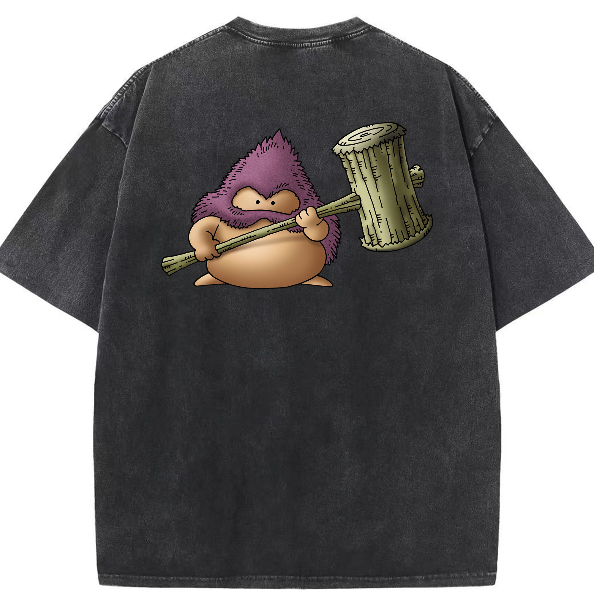 （画像用） ドラゴンクエスト Doragon Kuesuto Dragon Quest 綿100% ヴィンテージ風 半袖Tシャツ（背面プリント）