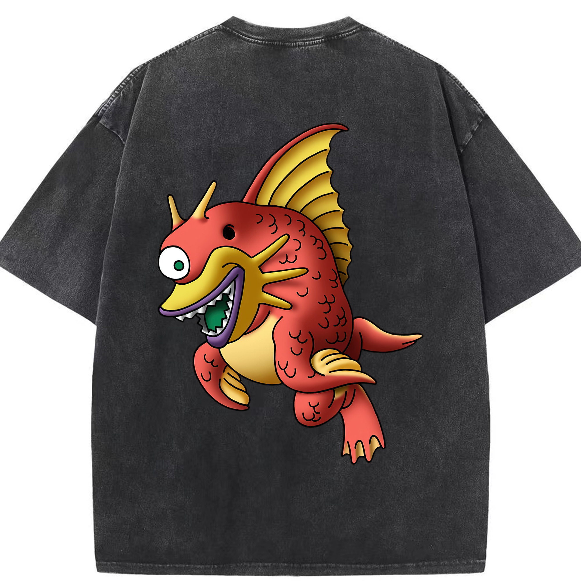 （画像用） ドラゴンクエスト Doragon Kuesuto Dragon Quest 綿100% ヴィンテージ風 半袖Tシャツ（背面プリント）
