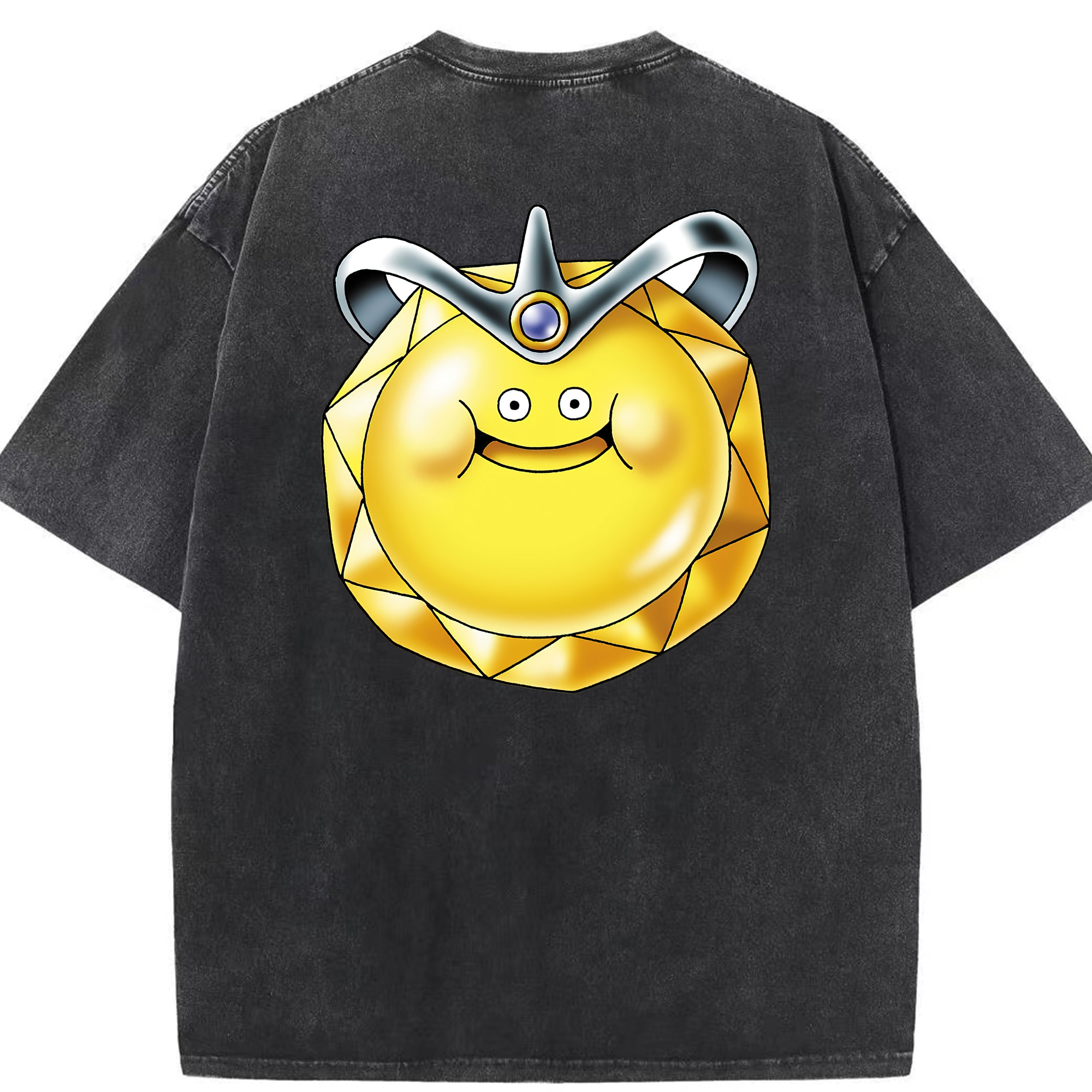 （画像用） ドラゴンクエスト Doragon Kuesuto Dragon Quest 綿100% ヴィンテージ風 半袖Tシャツ（背面プリント）