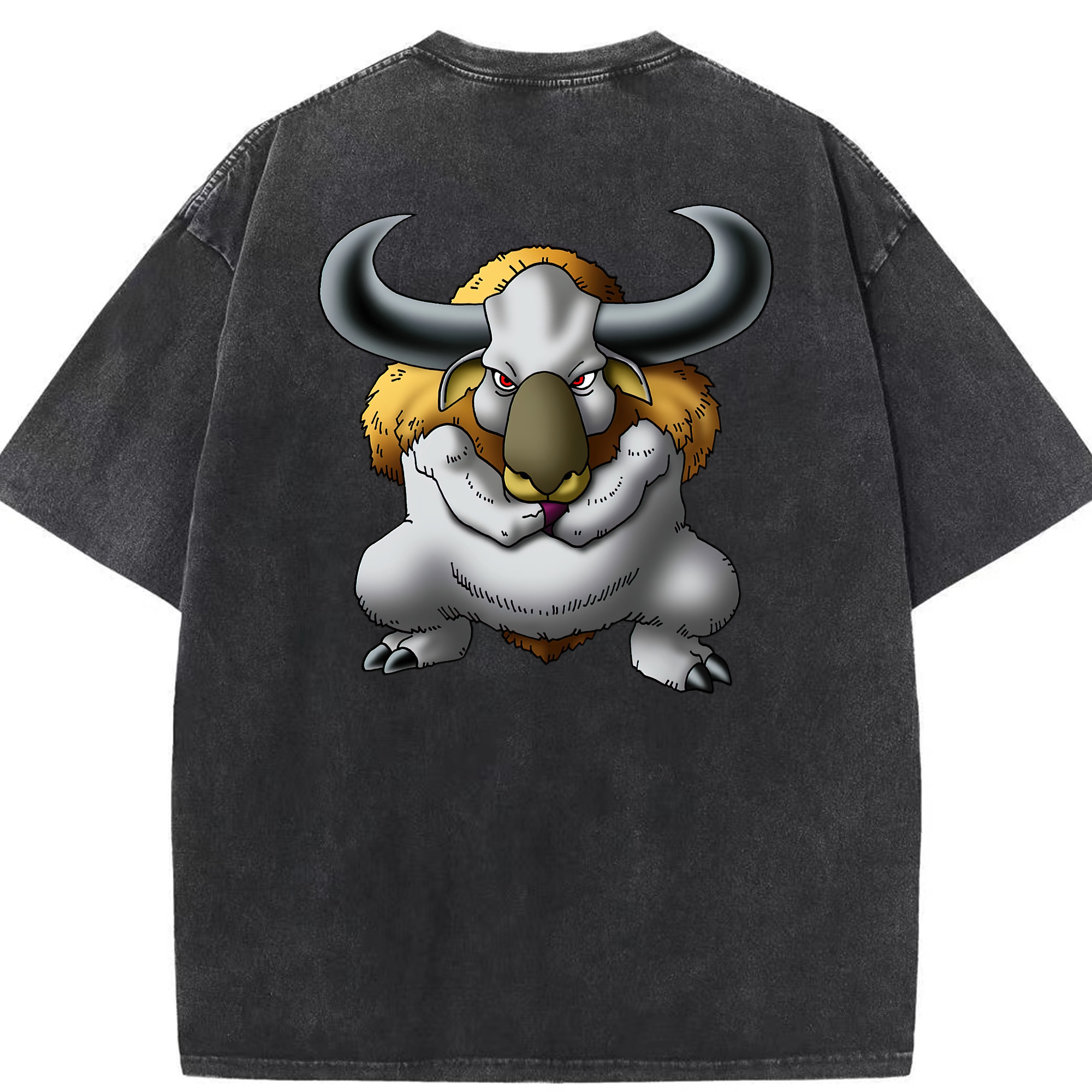 （画像用） ドラゴンクエスト Doragon Kuesuto Dragon Quest 綿100% ヴィンテージ風 半袖Tシャツ（背面プリント）