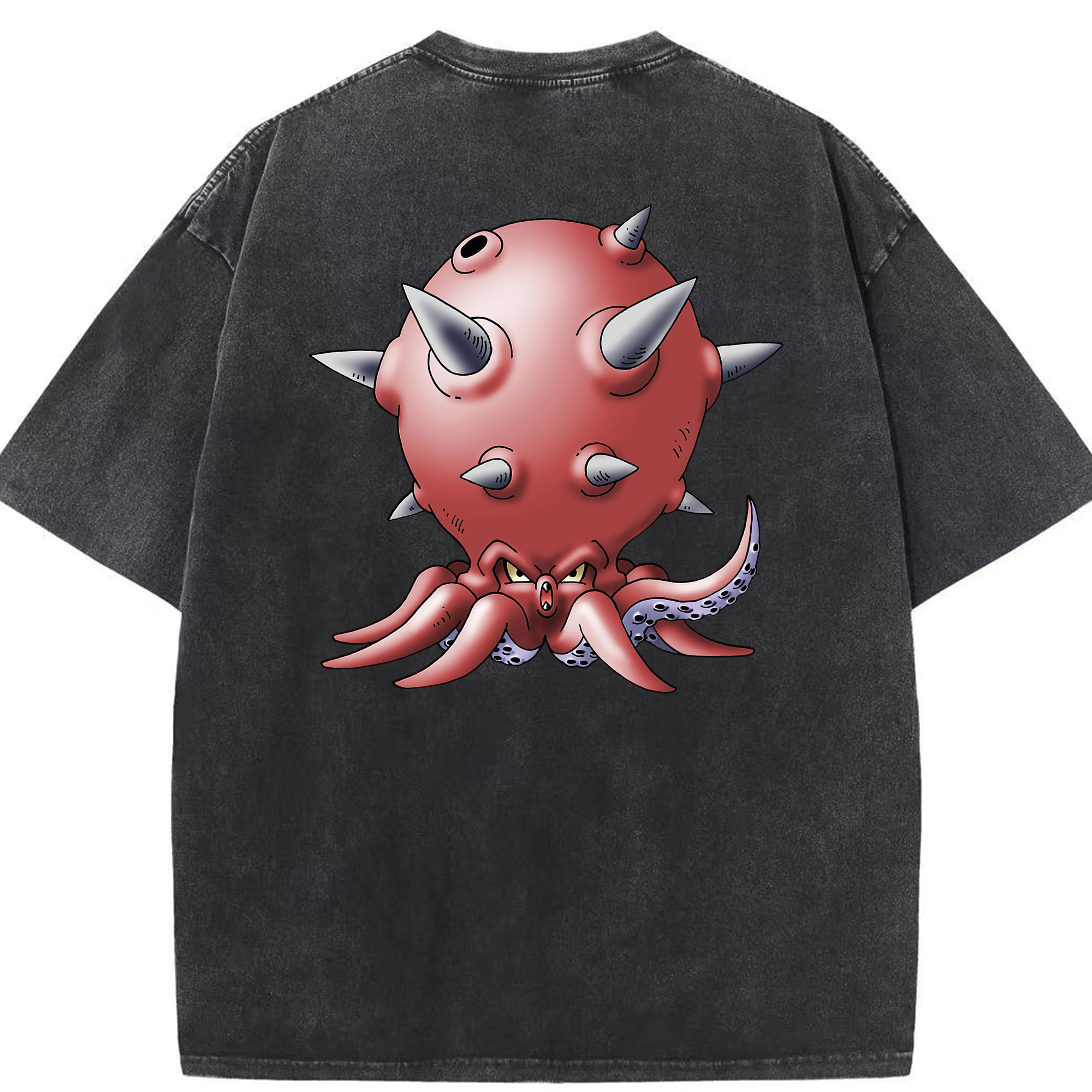 （画像用） ドラゴンクエスト Doragon Kuesuto Dragon Quest 綿100% ヴィンテージ風 半袖Tシャツ（背面プリント）
